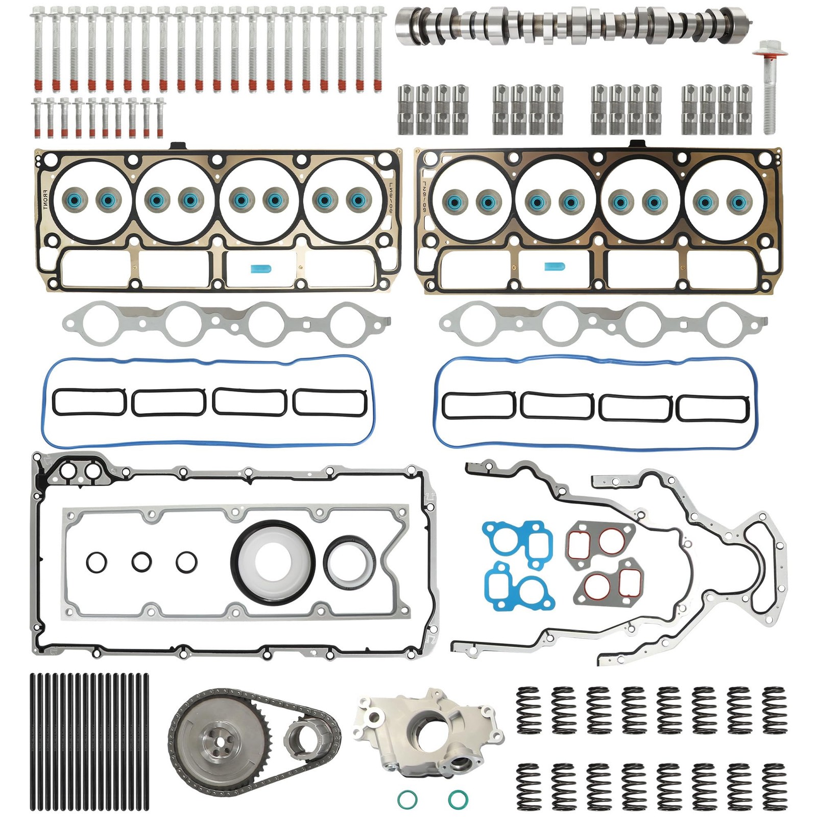 Stage 2 Camshaft Kit Lifters for GM Chevy LS LS1 4.8 5.3 6.0 6.2L 1997-2013