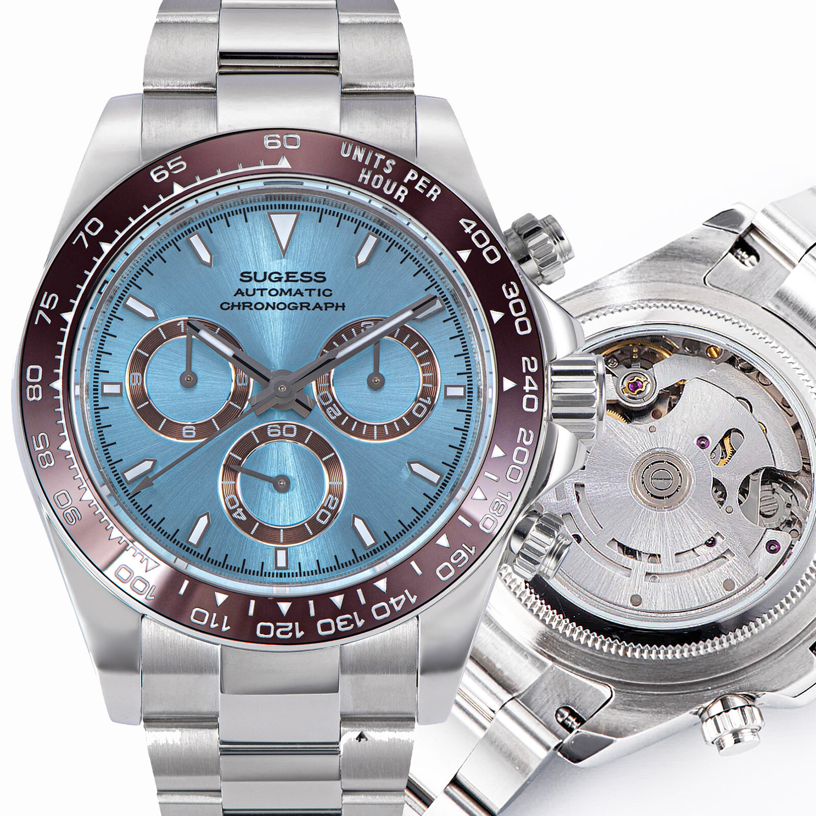 Sugess Chrono Racing Exhibtion BackCover Chronograph Mens Watch S418-2.006.E