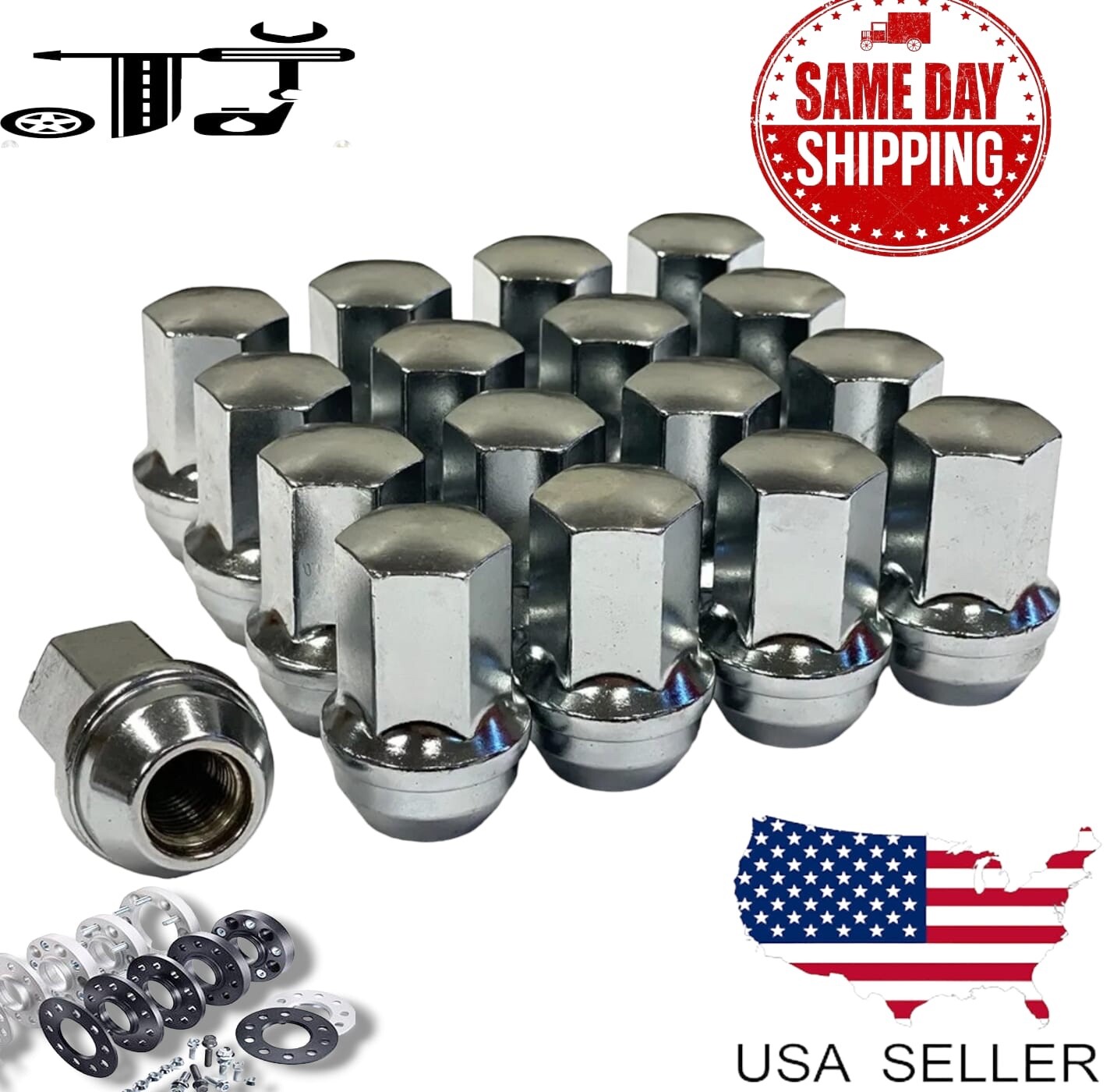 20PC CHROME OEM/FACTORY STYLE 14X1.5 LUG NUTS FIT CADILLAC ATS-V CT6 CTS XTS 20PC CHROME OEM/FACTORY STYLE 14X1.5 LUG NUTS FIT CADILLAC ATS-V CT6 CTS XTS