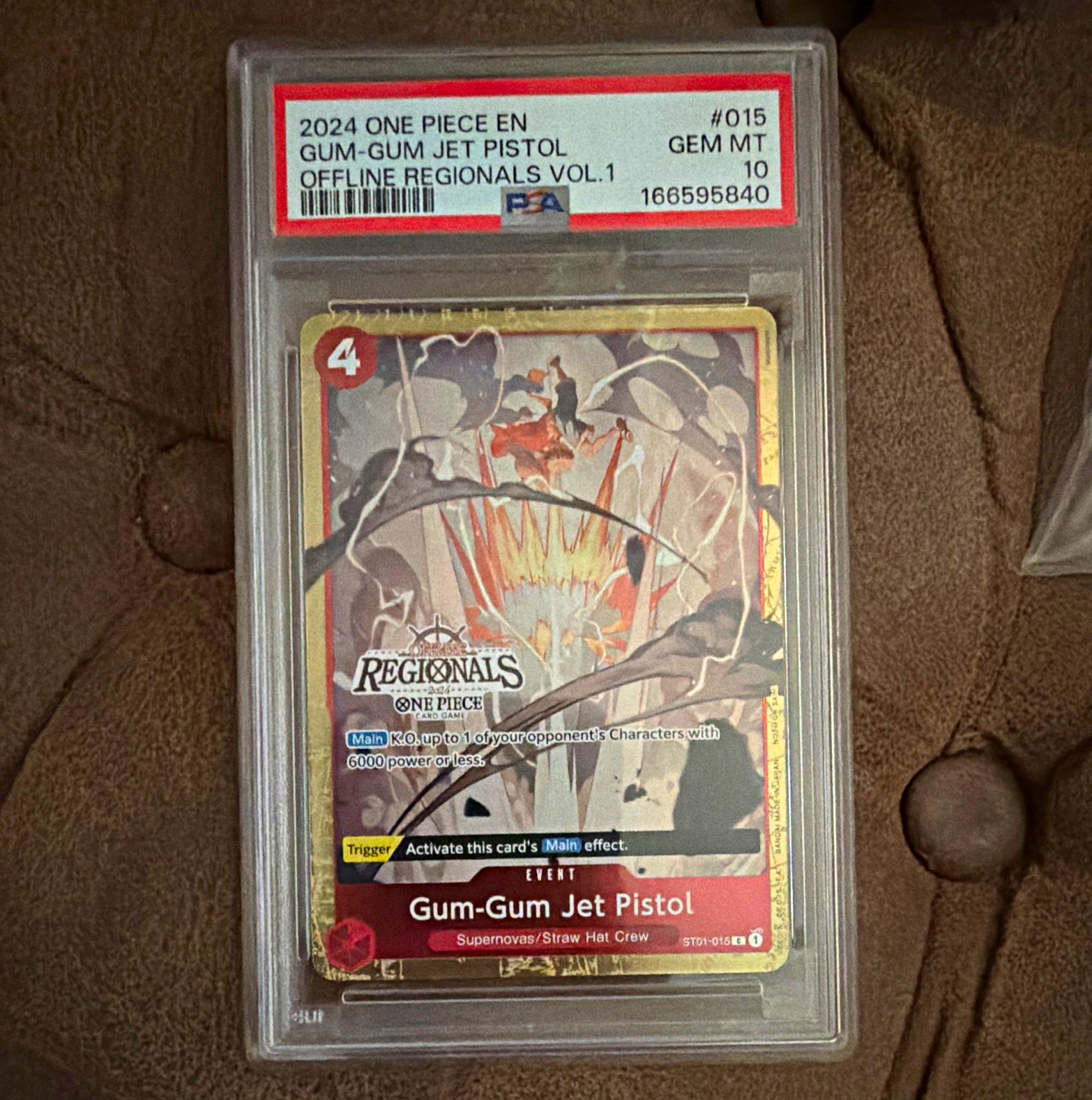 Bandai One Piece CCG PSA 10 Gum-Gum Jet Pistol ST01-016 Promo Foil