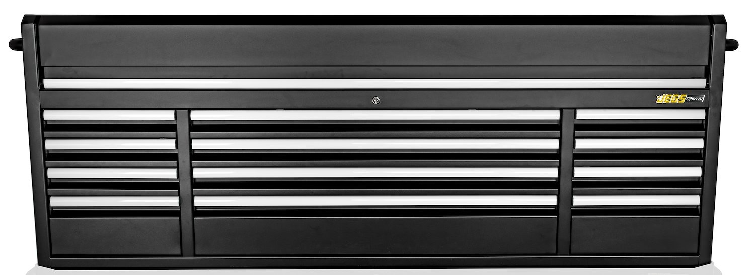 JEGS 72 in. 12-Drawer Upper Tool Chest [Black Powder-Coated]