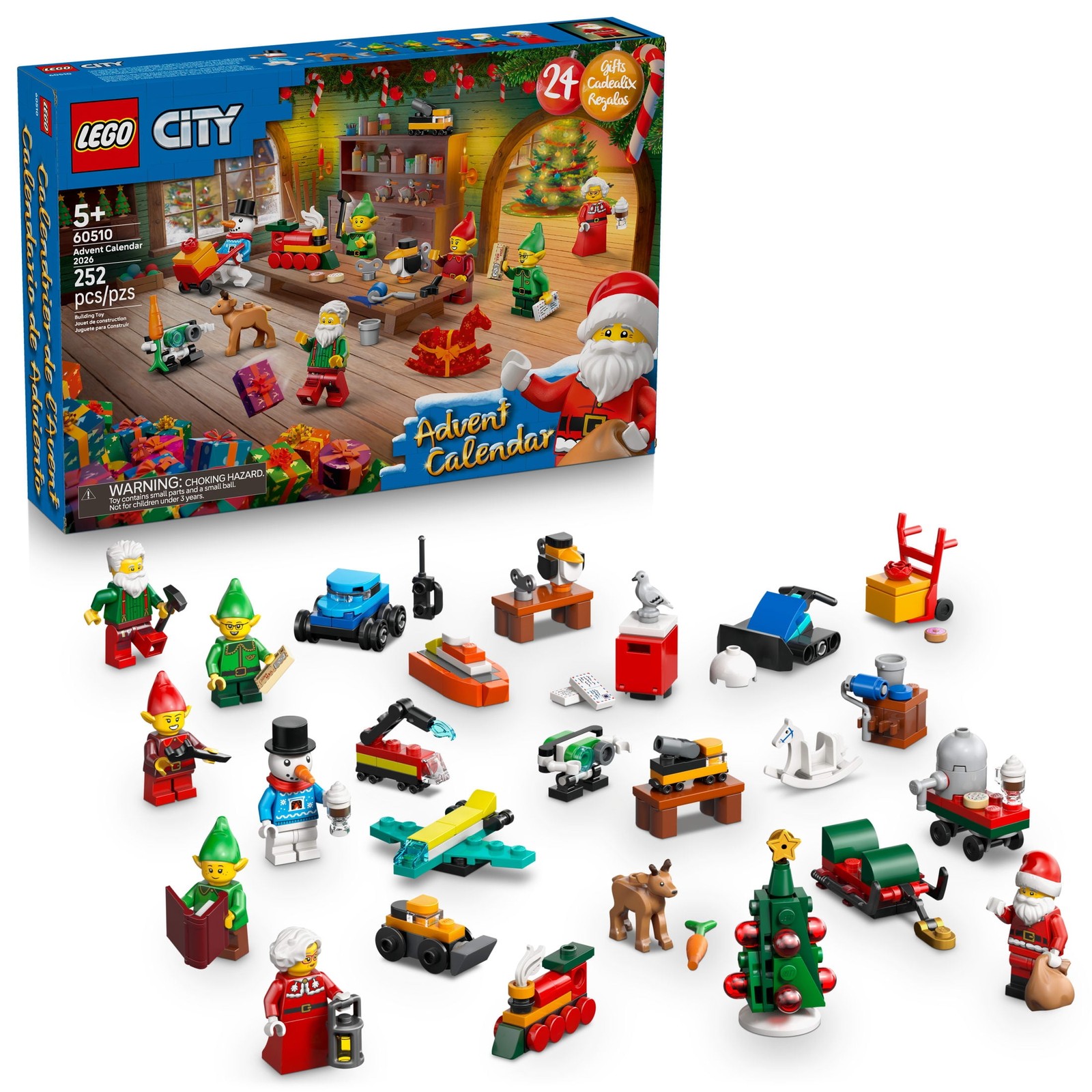 LEGO City Advent Calendar 2026, Christmas Countdown Building Toy with 24 Mini