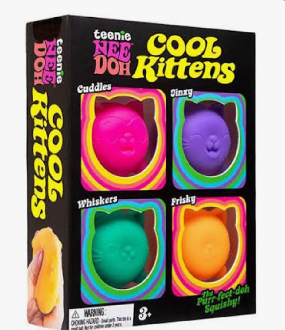 NEE DOH Cool Kittens  Pink, Purple, Green, Orange  4 Pack