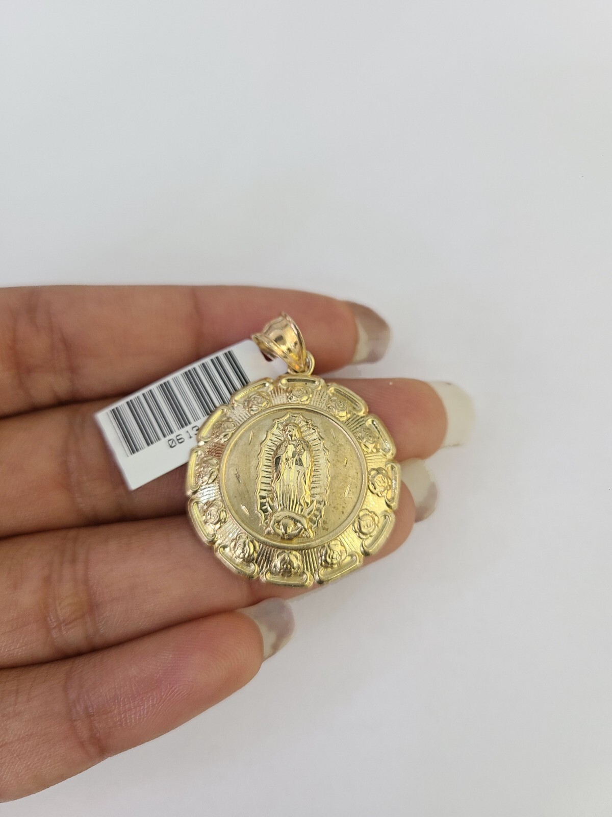 10k Virgin Mary Charm Pendant REAL 10Kt Religious Yellow Gold Genuine.