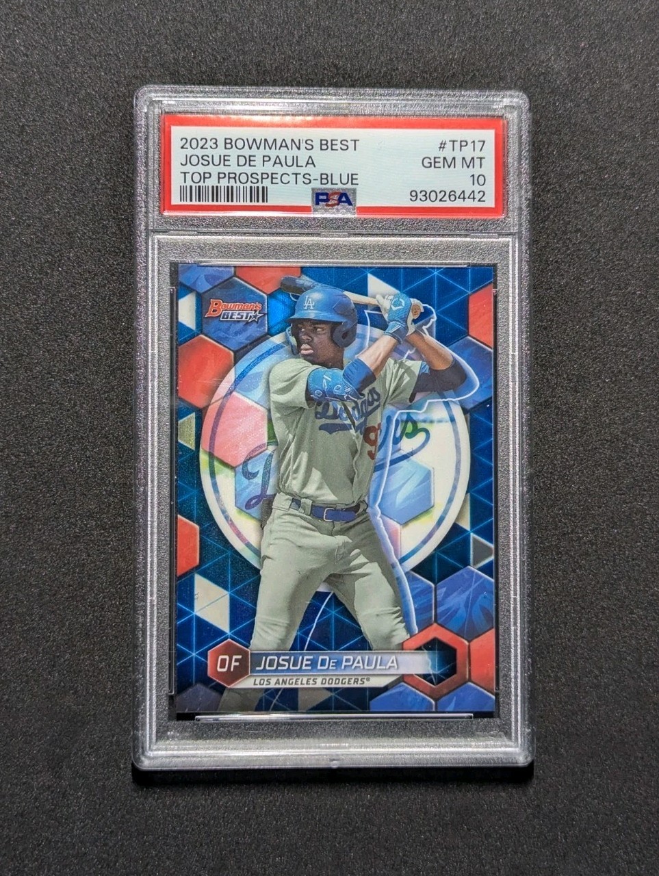 2023 Bowman\'s Best Josue De Paula Blue Refractor */150 PSA 10 