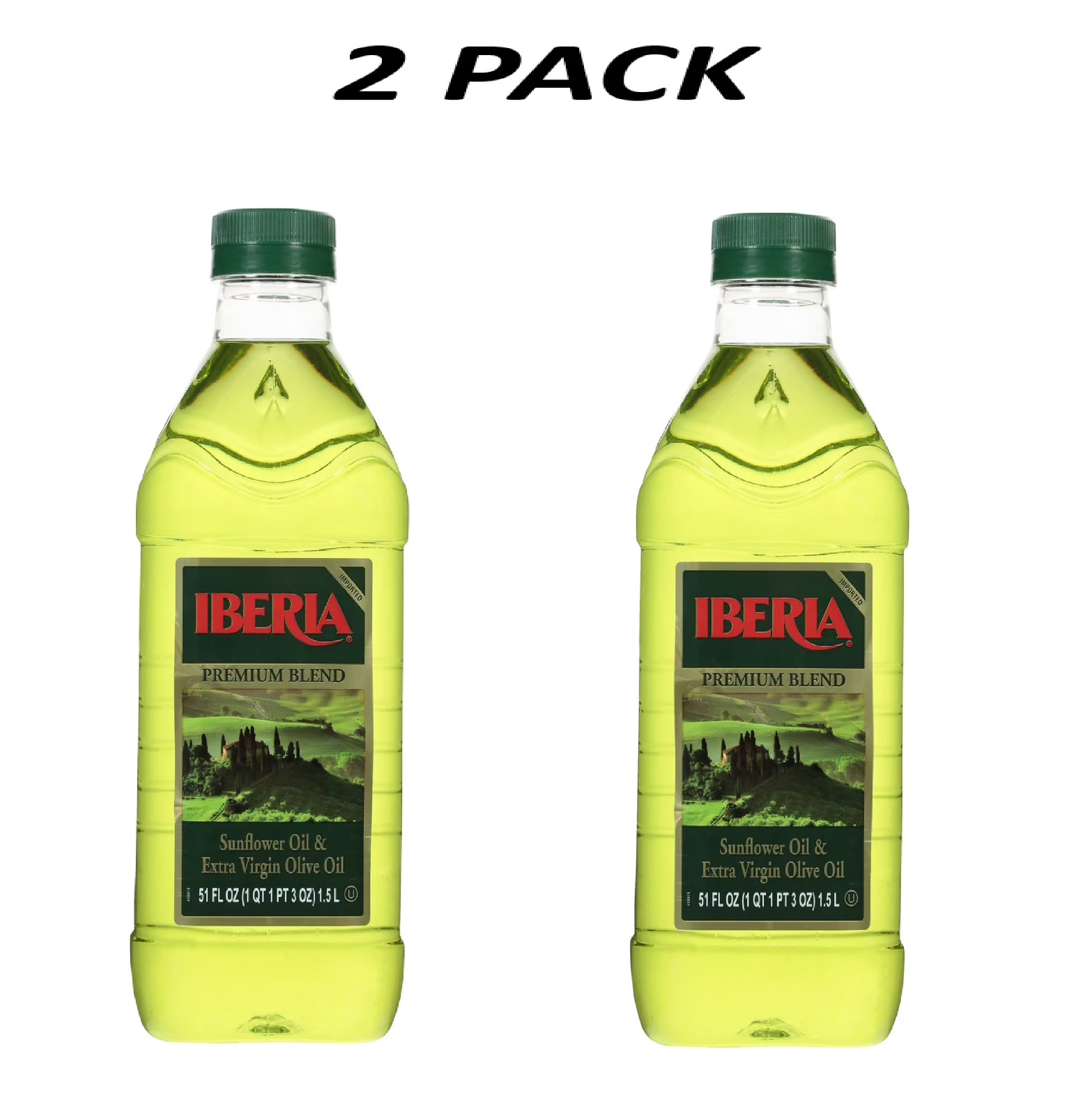 (2 PACK) Iberia Premium Blend Sunflower Oil & Extra Virgin Olive Oil 51 fl oz.