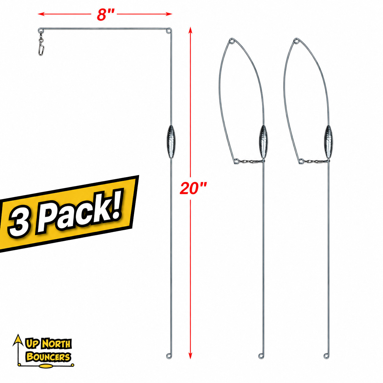 Extra-Long Bottom Bouncers, 1/2oz – 6oz, Trolling Weights, Heavy-Duty Design Extra-Long Bottom Bouncers, 1/2oz – 6oz, Trolling Weights, Heavy-Duty Design