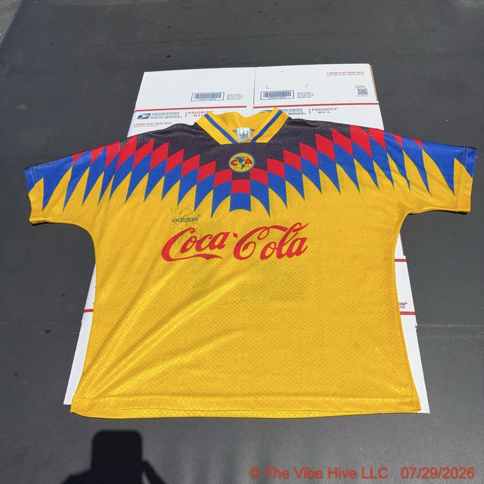 Vintage 1994-95 Adidas Club América Coca-Cola Home Jersey #21 Signed Made Mexico