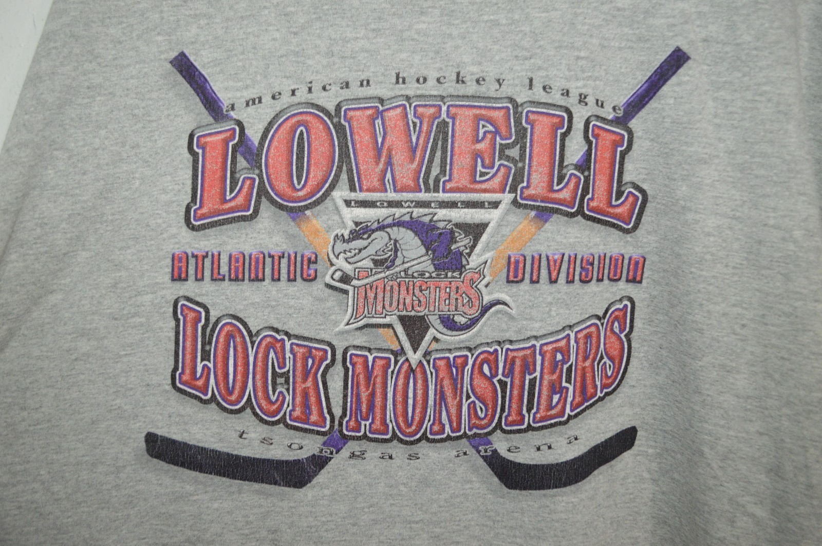 VTG Lowell Lock Monsters Shirt Mens XXL 2XL Ice Hockey Massachusetts