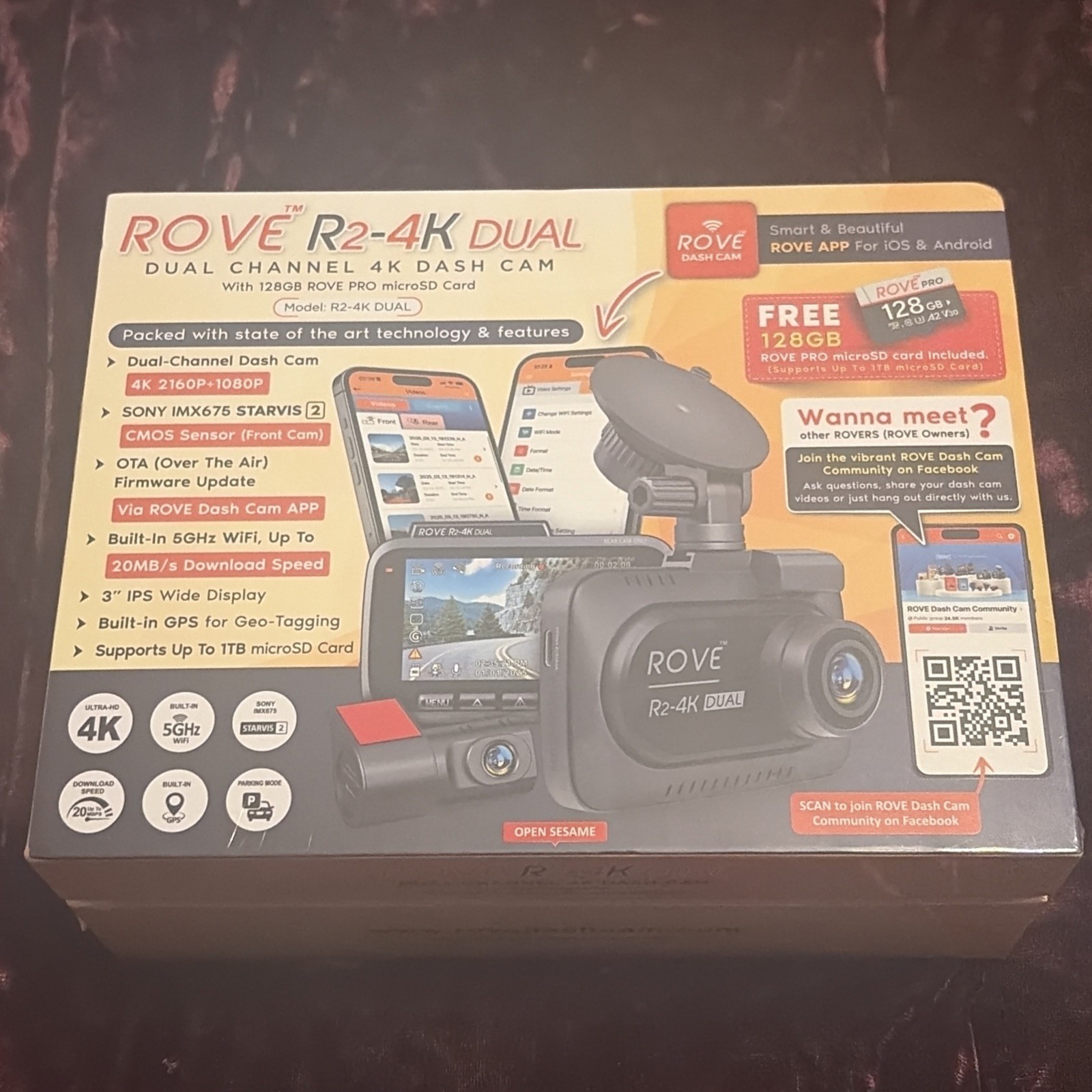 ROVE R2-4K DUAL Dash Cam Front and Rear, STARVIS 2 Sensor, FREE 128GB Card Inclu ROVE R2-4K DUAL Dash Cam Front and Rear, STARVIS 2 Sensor, FREE 128GB Card Inclu
