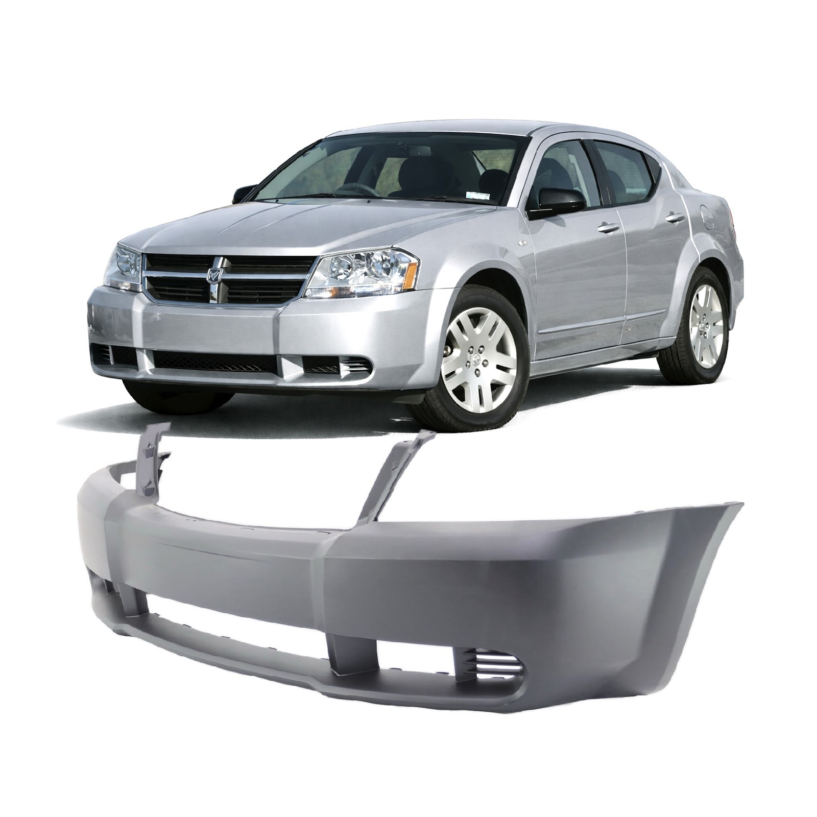 2008-2010 Dodge Avenger Sedan Primed Front Bumper Cover CH1000919 68004703AA