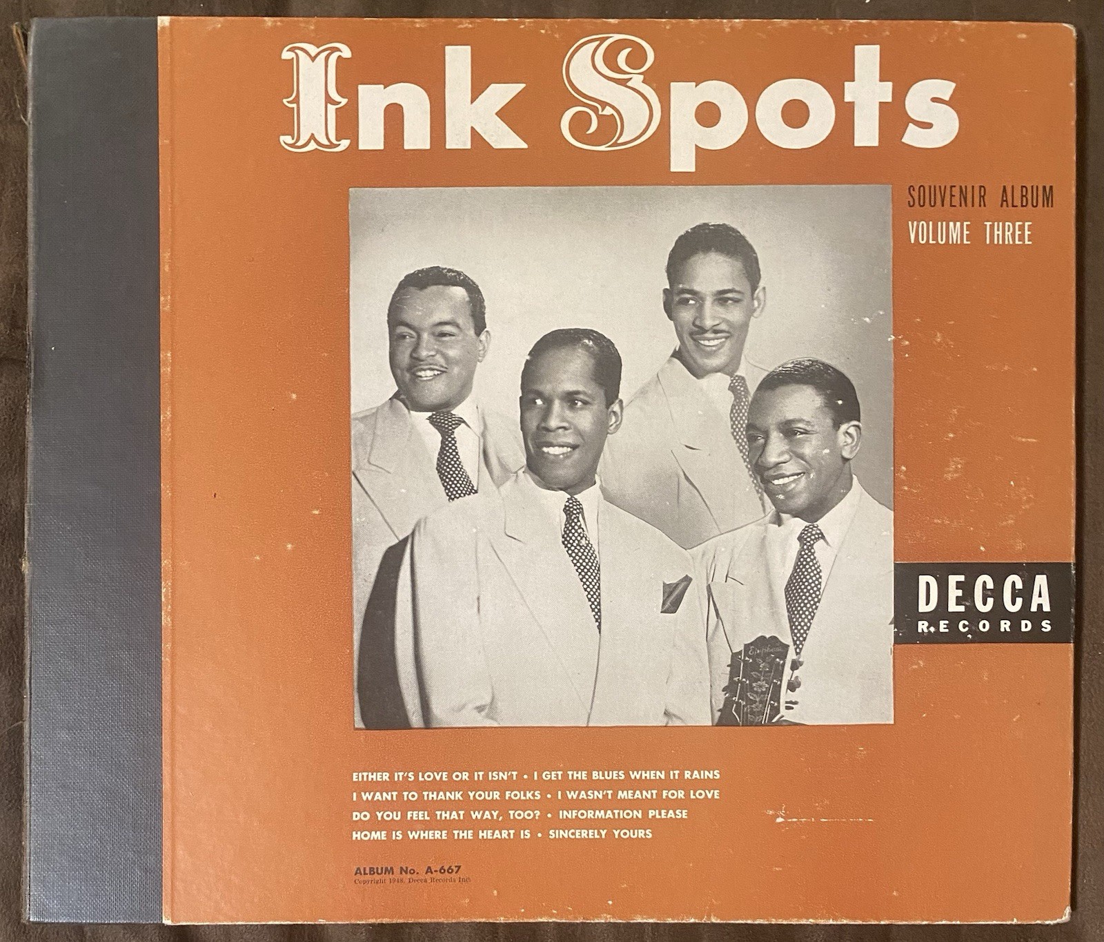 THE INK SPOTS Volume Three - 1948 Decca 4-78rpm Album - BEAUTIFUL EX