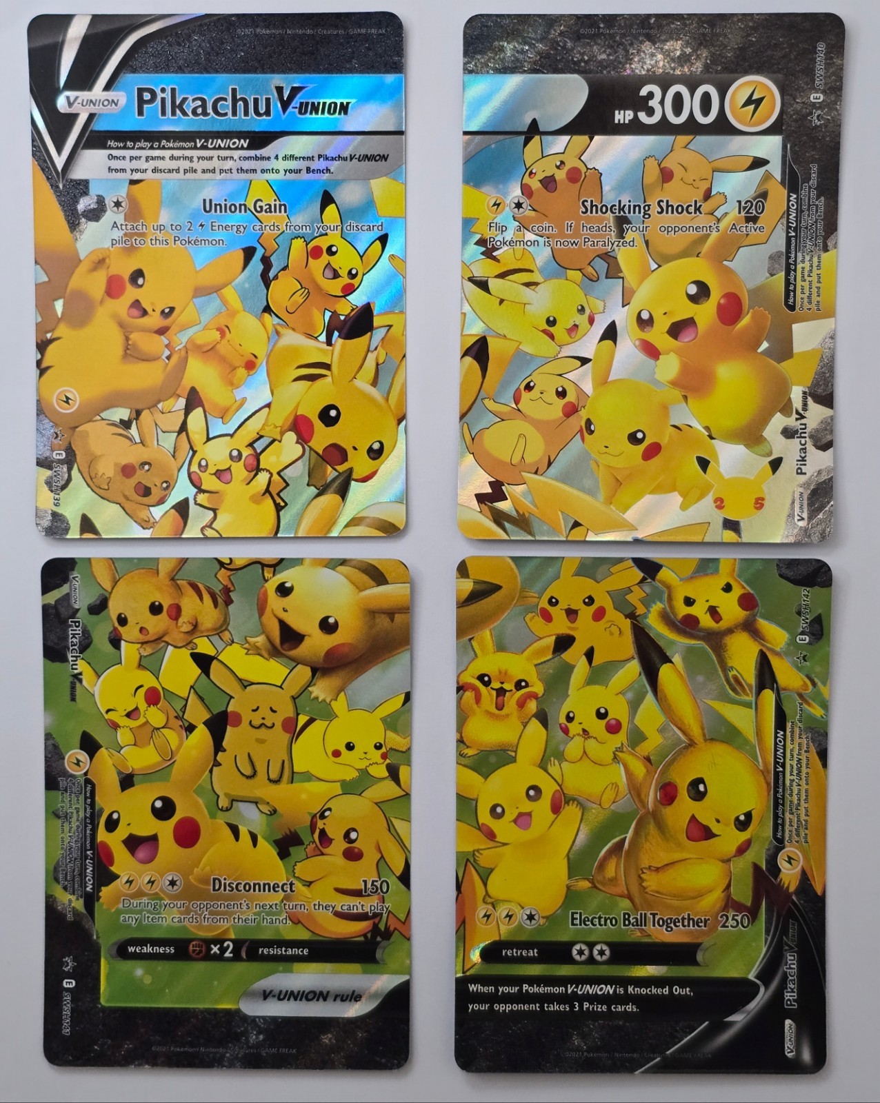 Pokemon TCG Celebrations Pikachu V-UNION 4-Card Set Holo English SWSH139