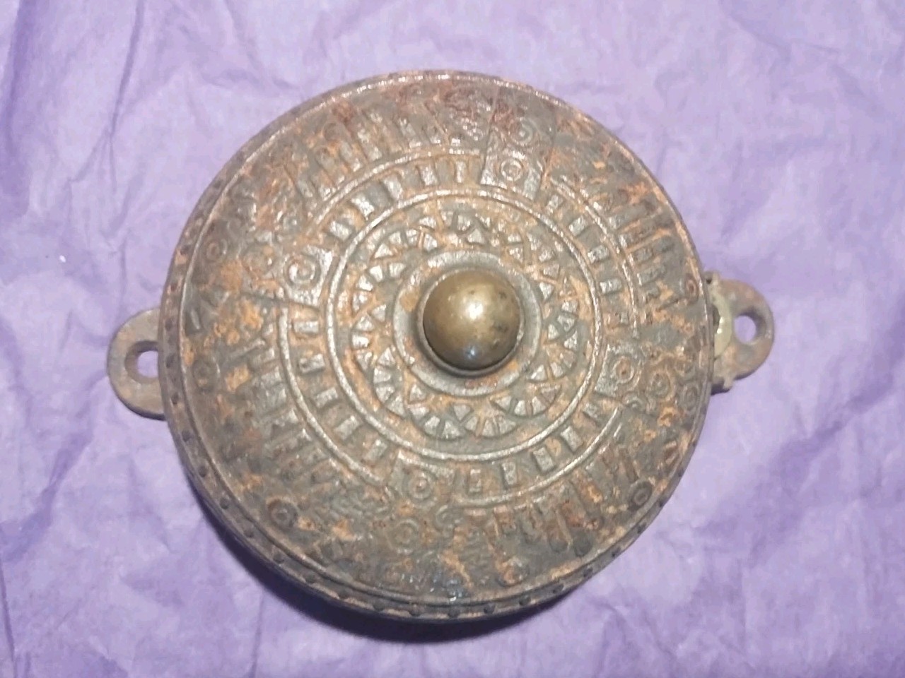 Antique Vtg Ornate Eastlake Windsor Mechanical Twist Doorbell 1800\'s