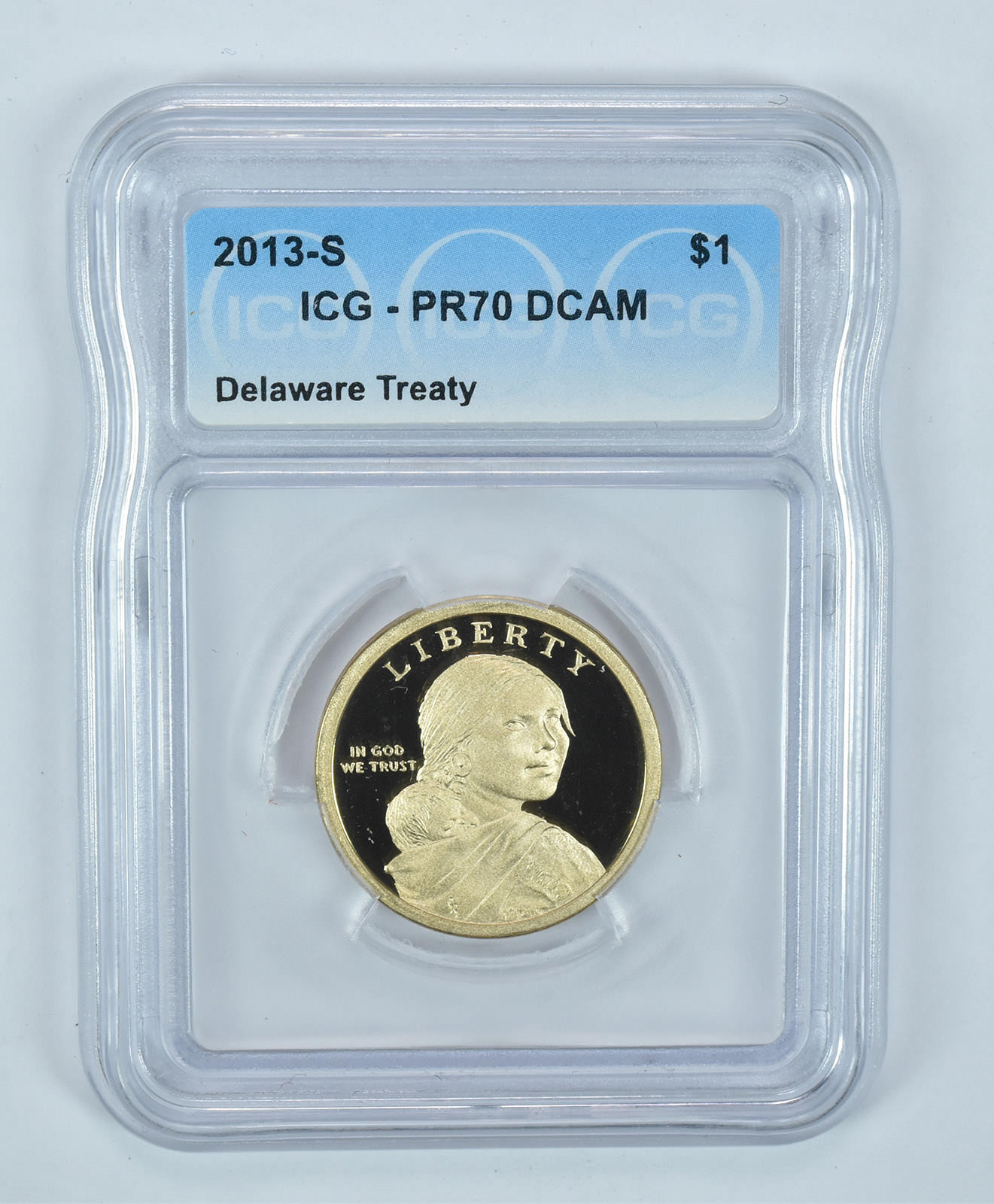 2013-S Sacagawea $1 Treaty With Delawares PR70 DCAM ICG