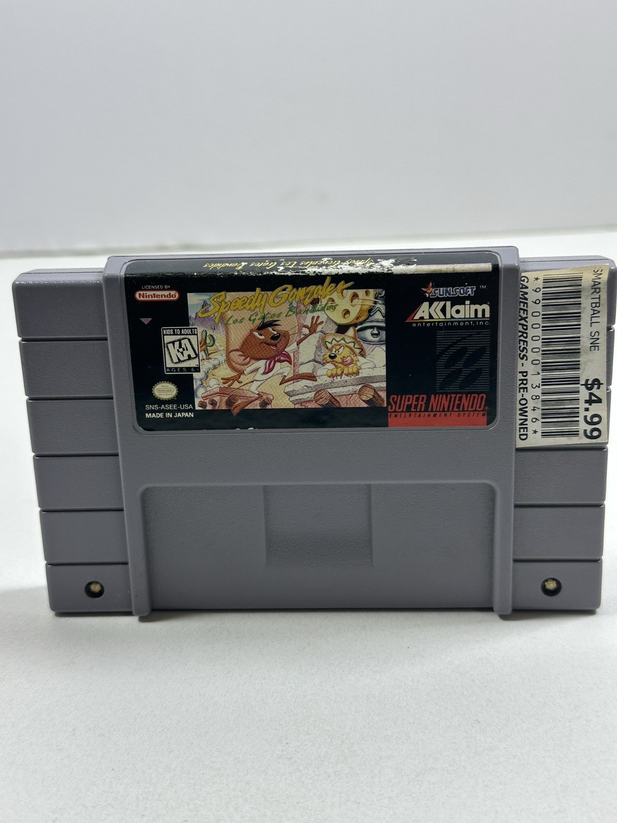 Speedy Gonzales: Los Gatos Bandidos (Super Nintendo, SNES) Tested Bad Label Speedy Gonzales: Los Gatos Bandidos (Super Nintendo, SNES) Tested Bad Label