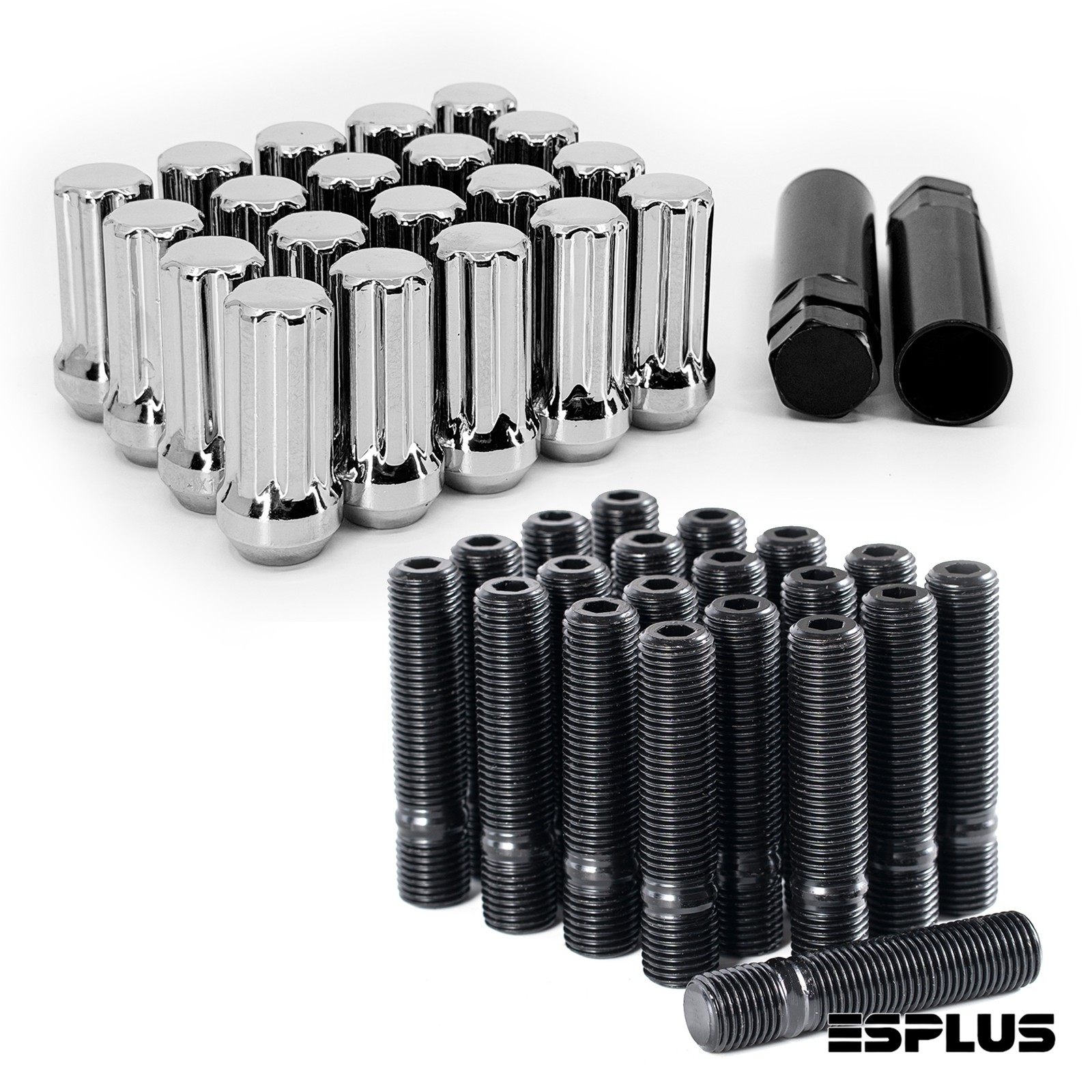 [20] Conversion Studs M14x1.5 to M14x1.5 + M14x1.5 Lug Nuts for BMW X3 X5 745Li