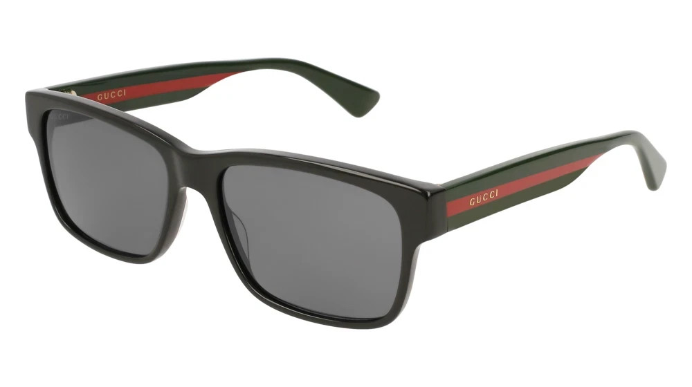 Gucci GG0340SA Signature Web Square Sunglasses 56/17 mm/150 Green/Red/BlK