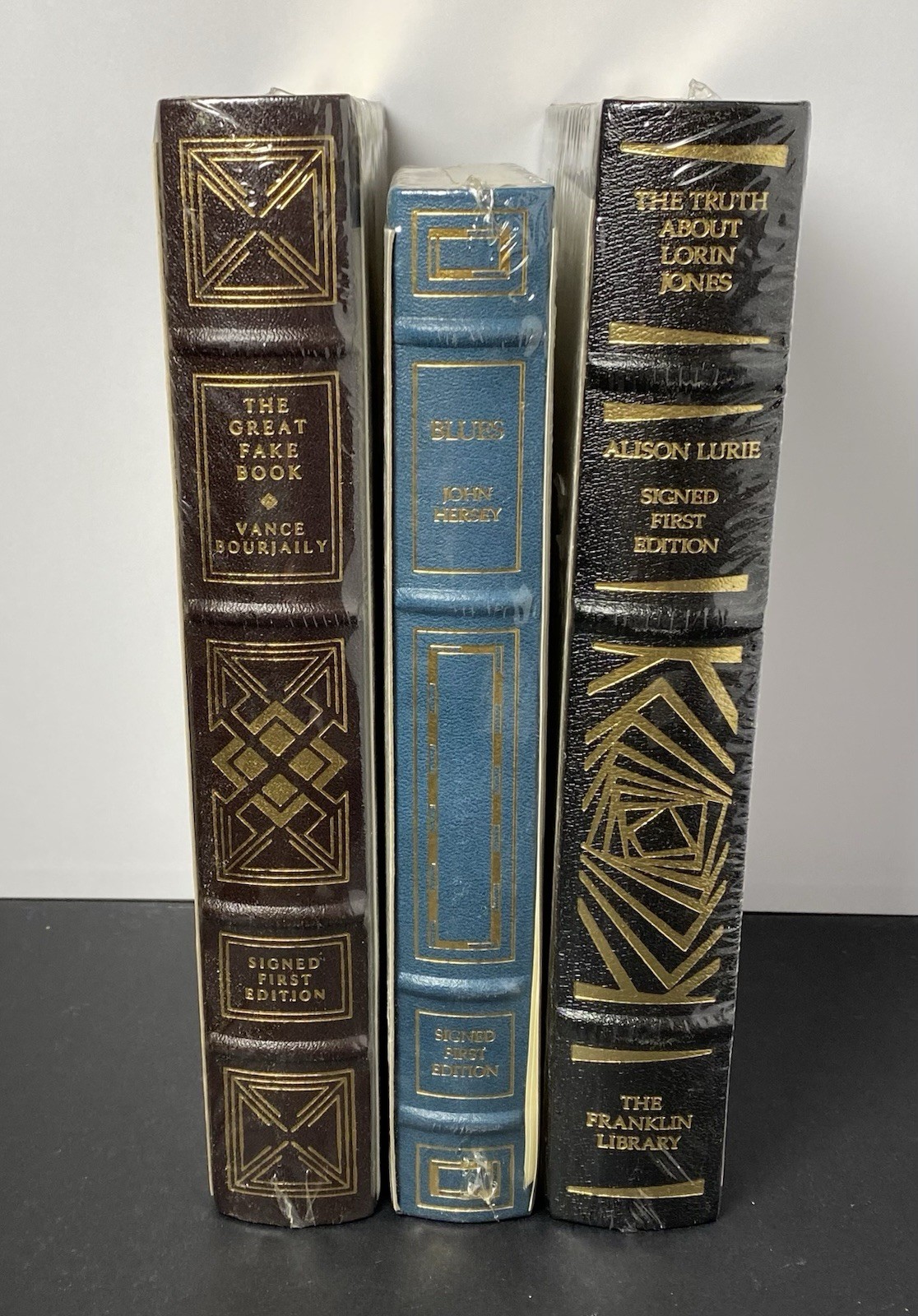 FRANKLIN LIBRARY Book Lot of 3 Signed First Leather Bound Books New SEALED