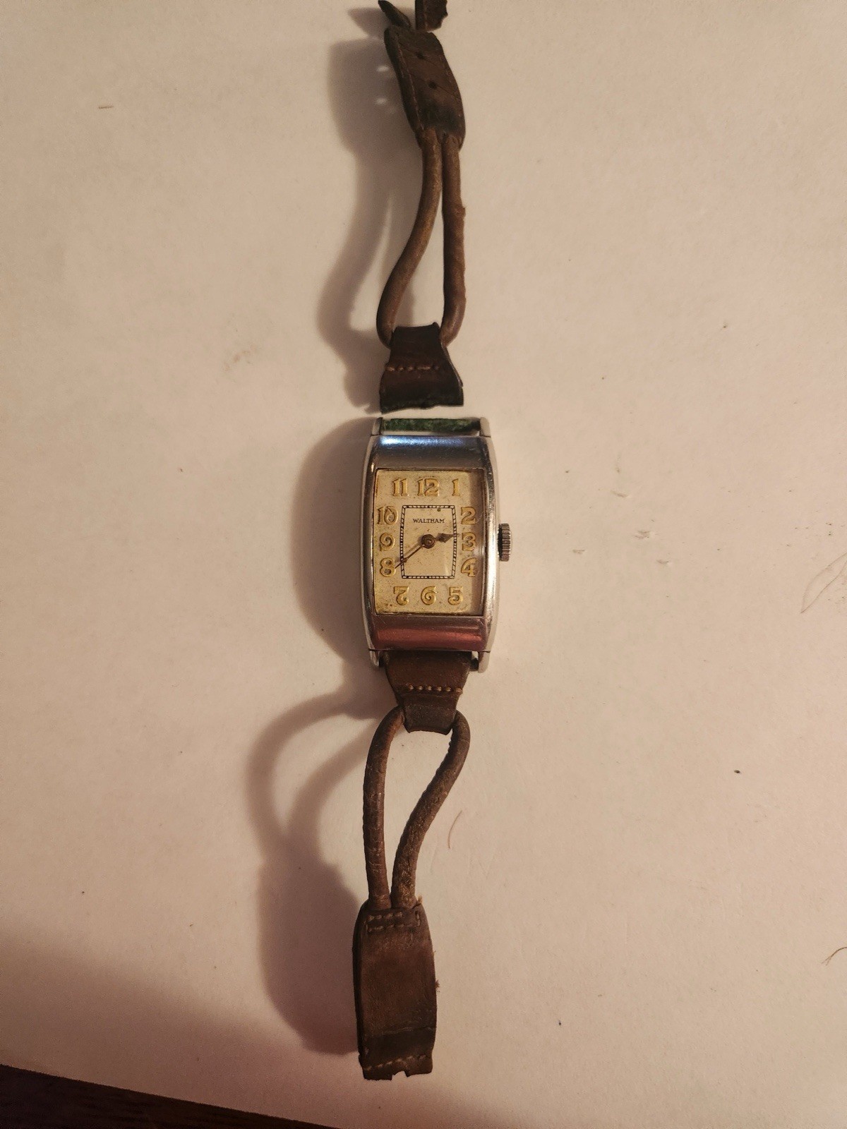 Vintage 1930s Waltham Art Deco Tank Wristwatch Rectangular Mechanical Watch