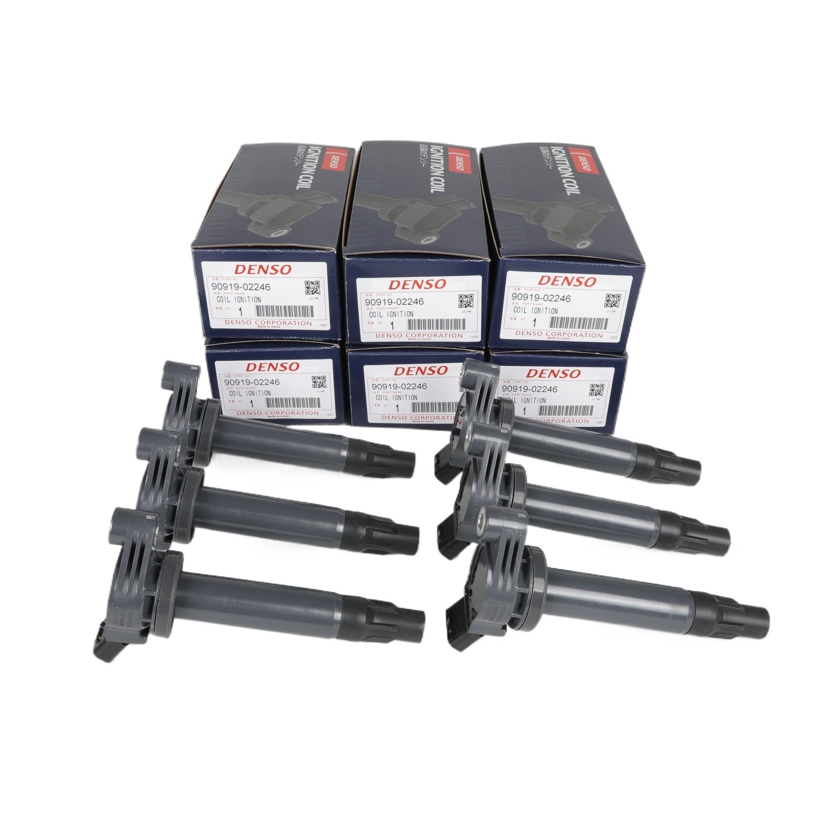 6X Denso 90919-02246 UF430 Ignition Coils for 2006-2008 Lexus RX400h 3.3L V6