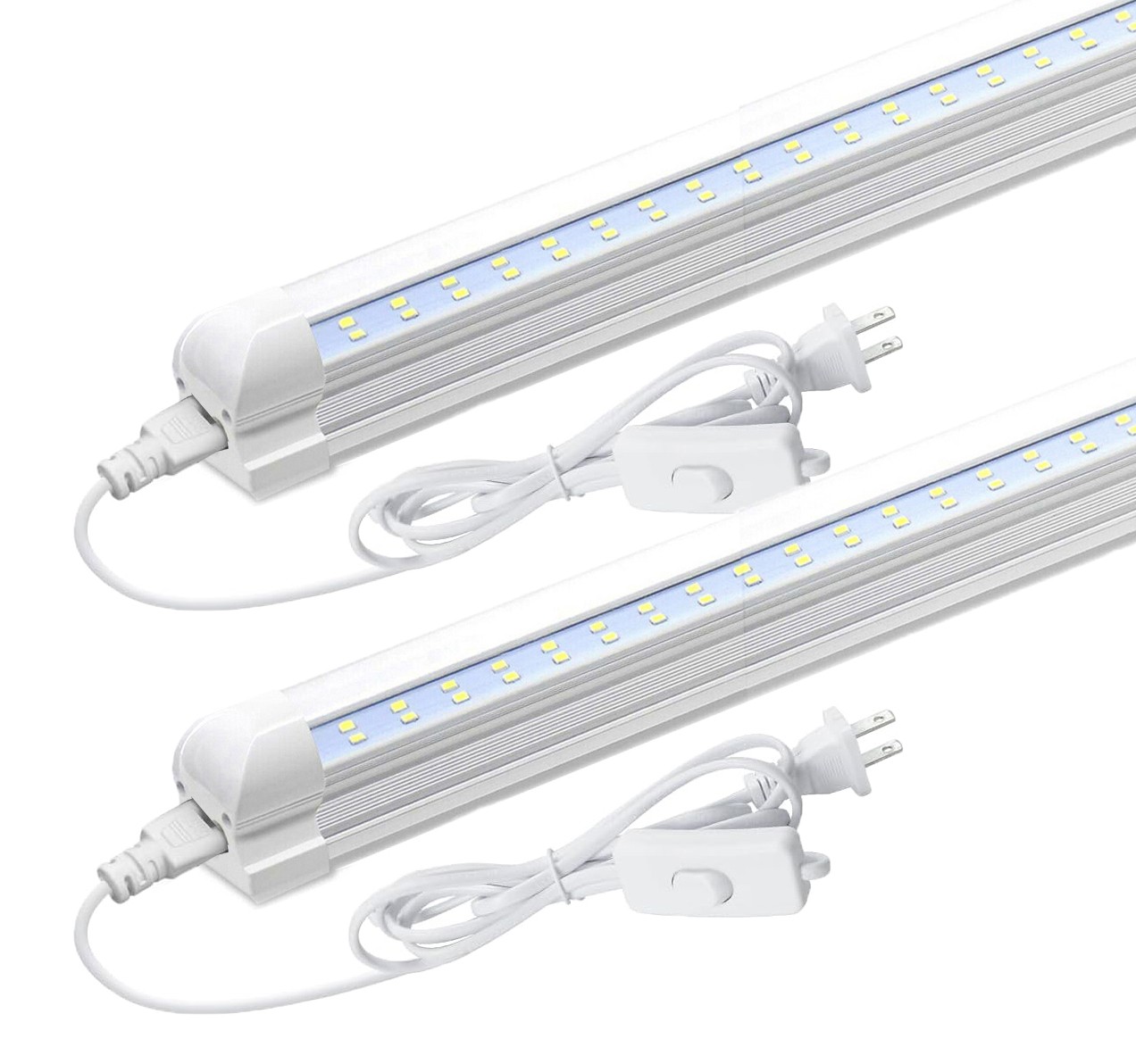 2~8 Pack 2FT LED Tube Light Fixture T8 Shop Light 20W 6000K 2600LM Power Cords