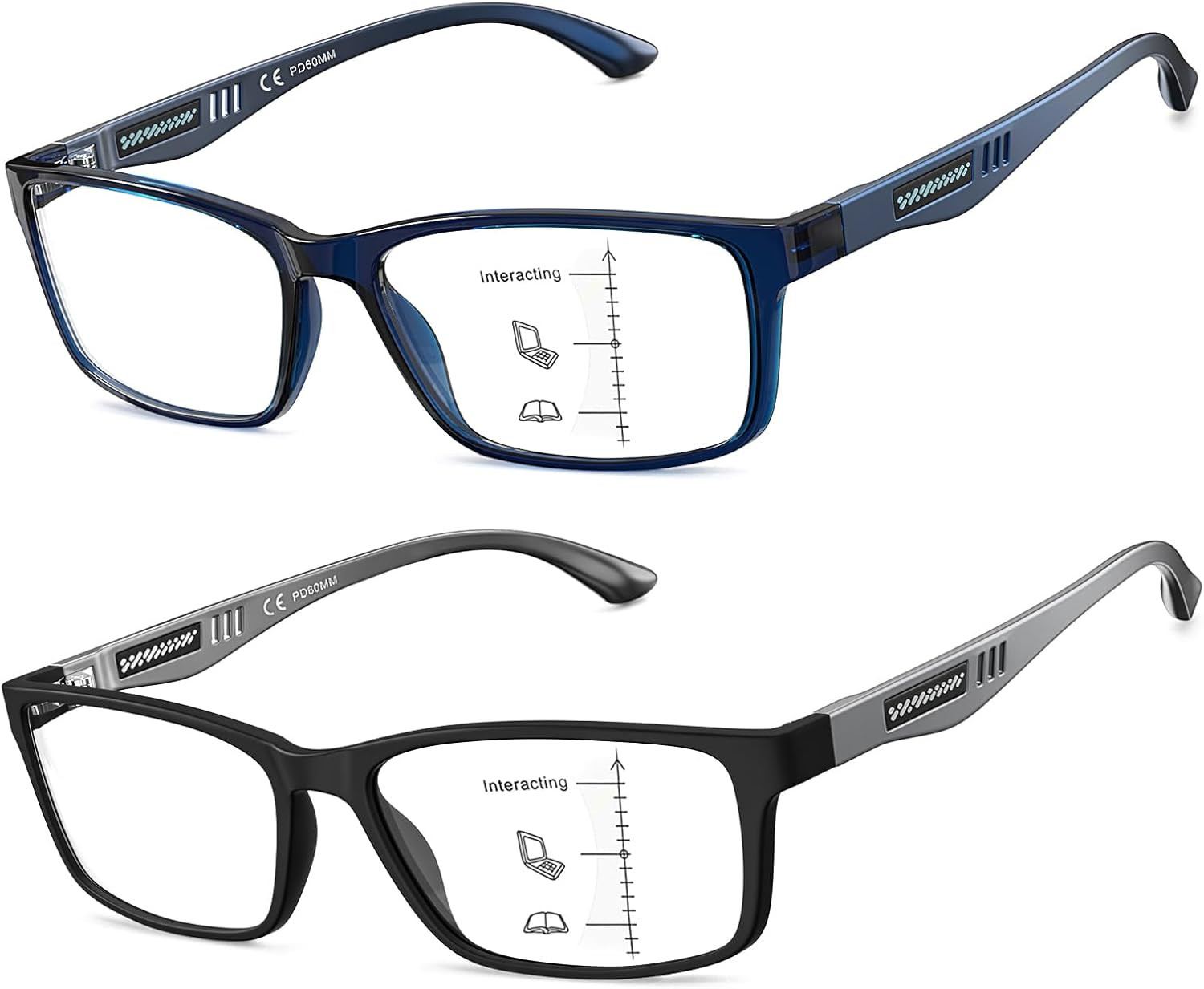 CARA Extremely Lightweight Progressive Multifocus Reading Glasses for Men CARA Extremely Lightweight Progressive Multifocus Reading Glasses for Men