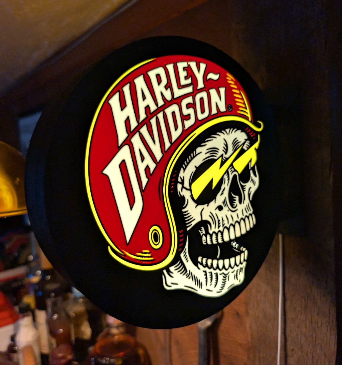 Harley-Davidson Lighted Skull Double Sided SWall Sign Lighted Wall Mount Sign 9 Harley-Davidson Lighted Skull Double Sided SWall Sign Lighted Wall Mount Sign 9