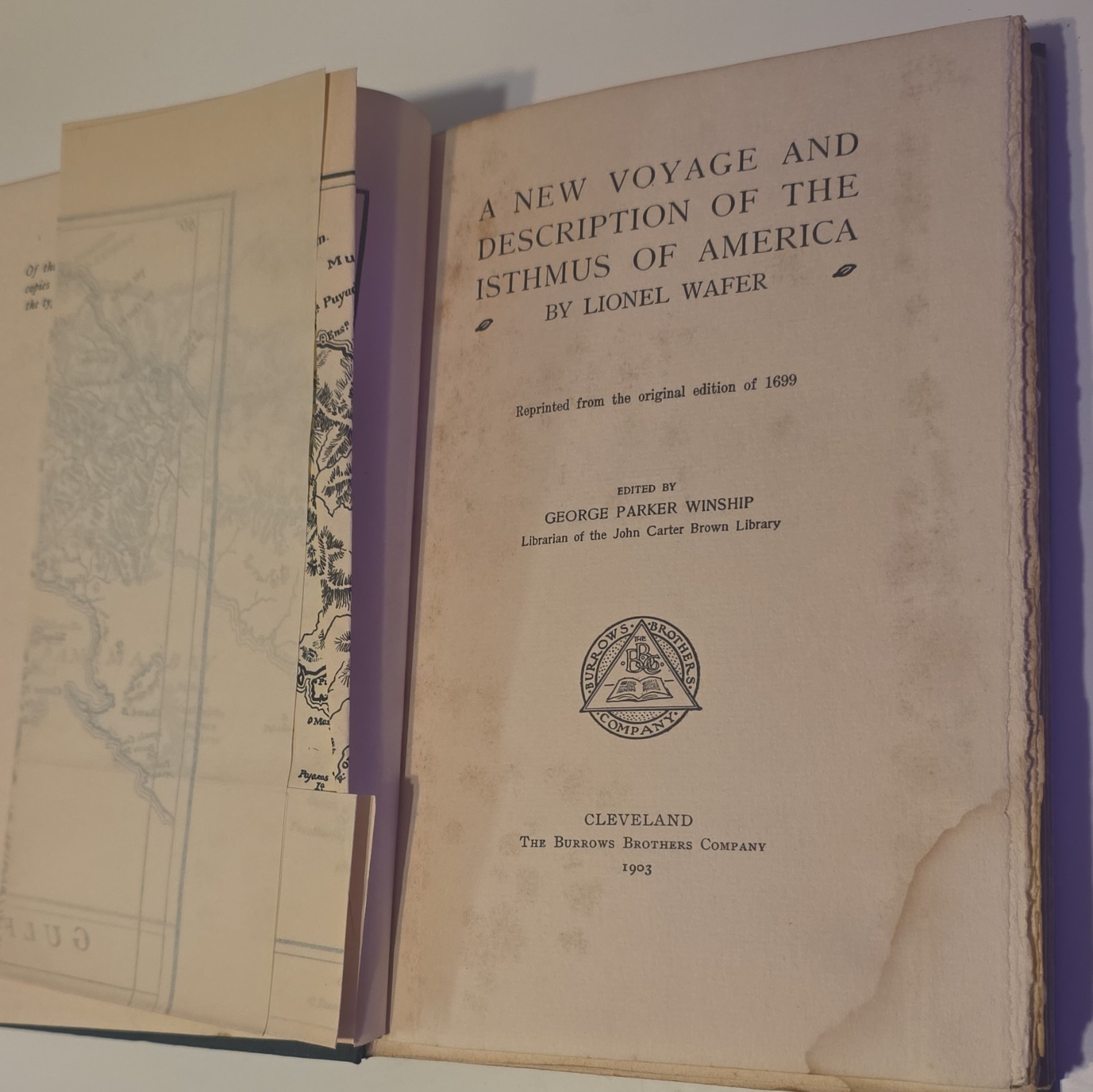 Lionel Wafer A New Voyage Isthmus of America Limited Illus HC Burrows 1903