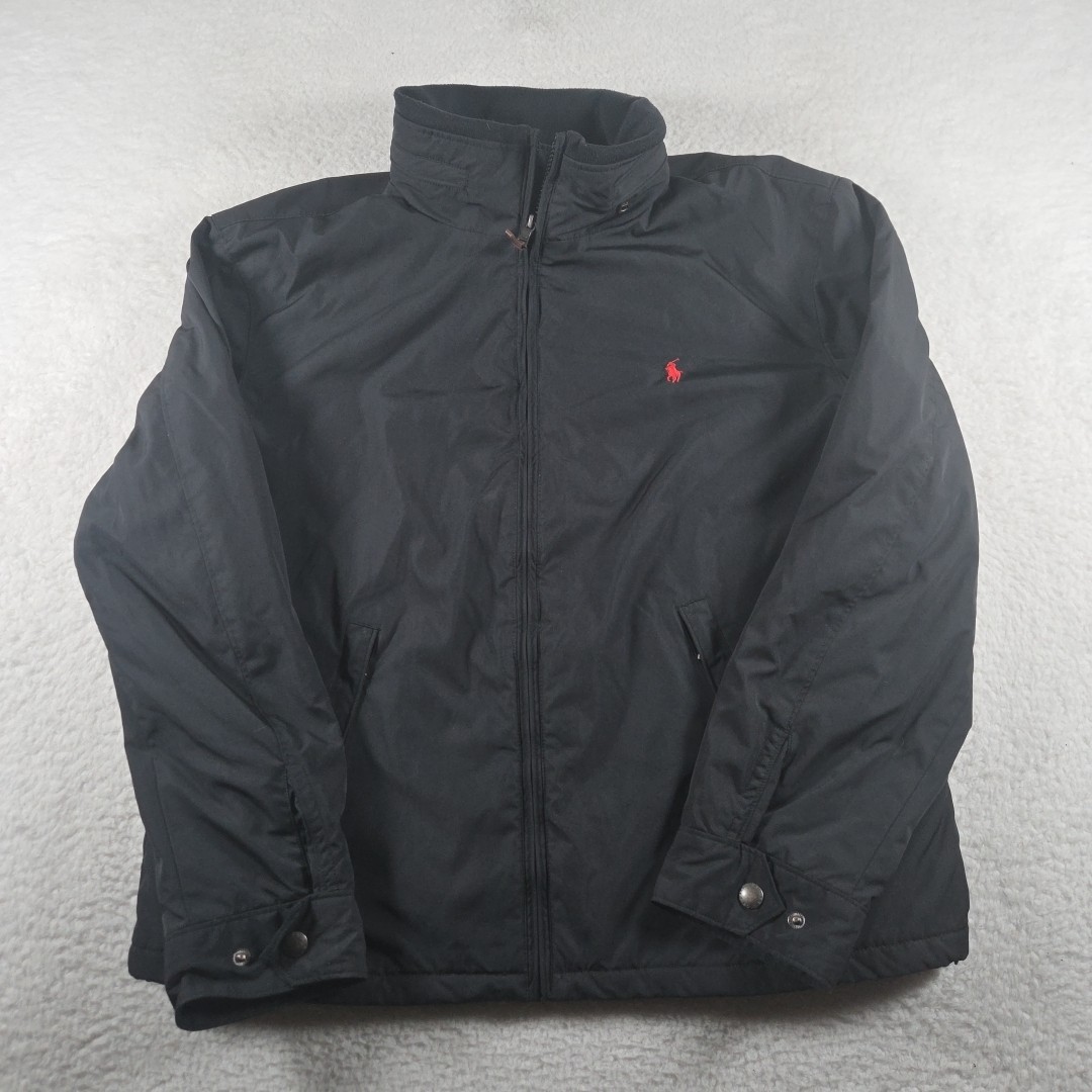 Vintage 90’s Polo Ralph Lauren Nylon Black Jacket Size XL With Hood Vintage 90’s Polo Ralph Lauren Nylon Black Jacket Size XL With Hood