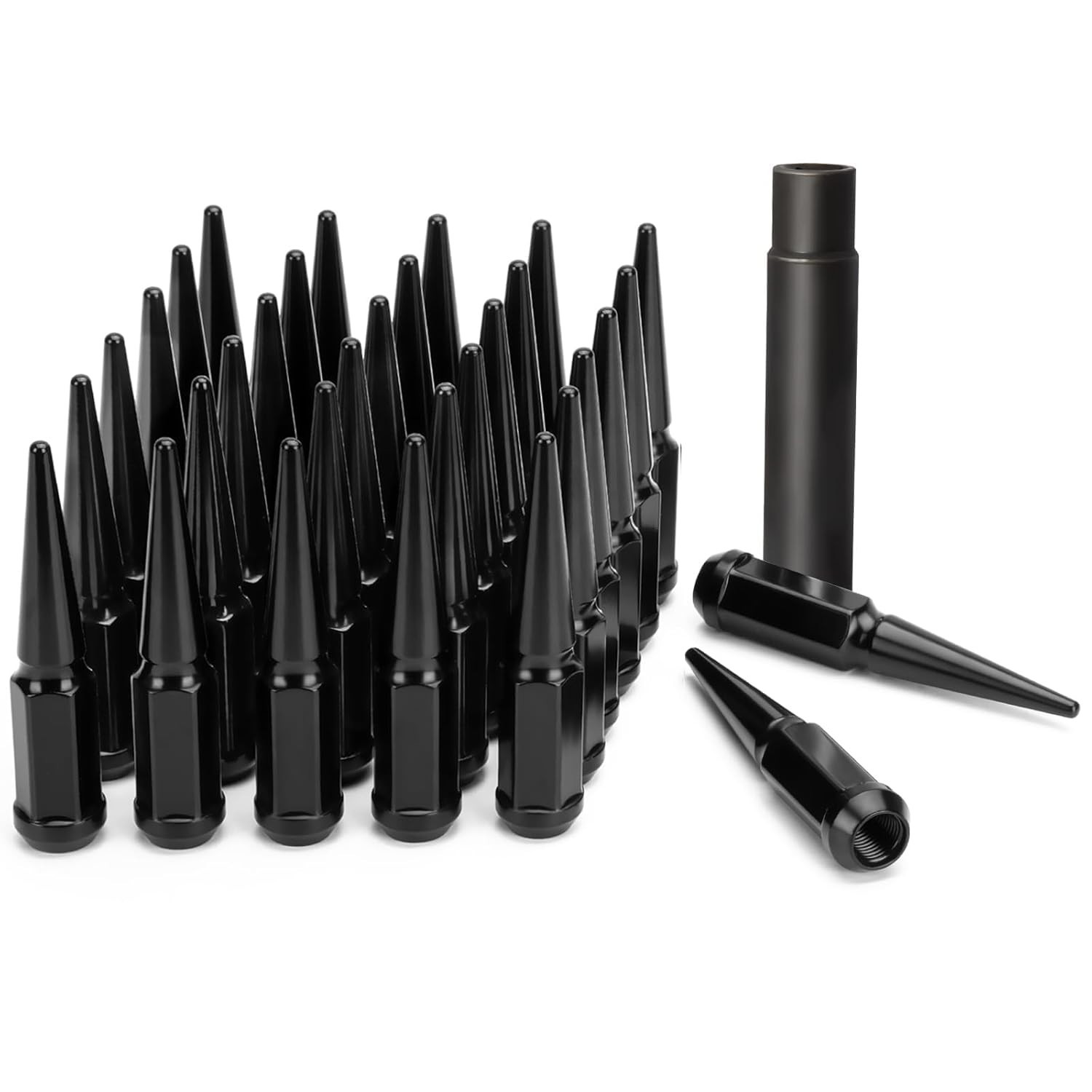 Dynofit 32pcs 14x1.5 Spike Lug Nut for Chevy GMC Silverado Sierra 2500 3500 F250