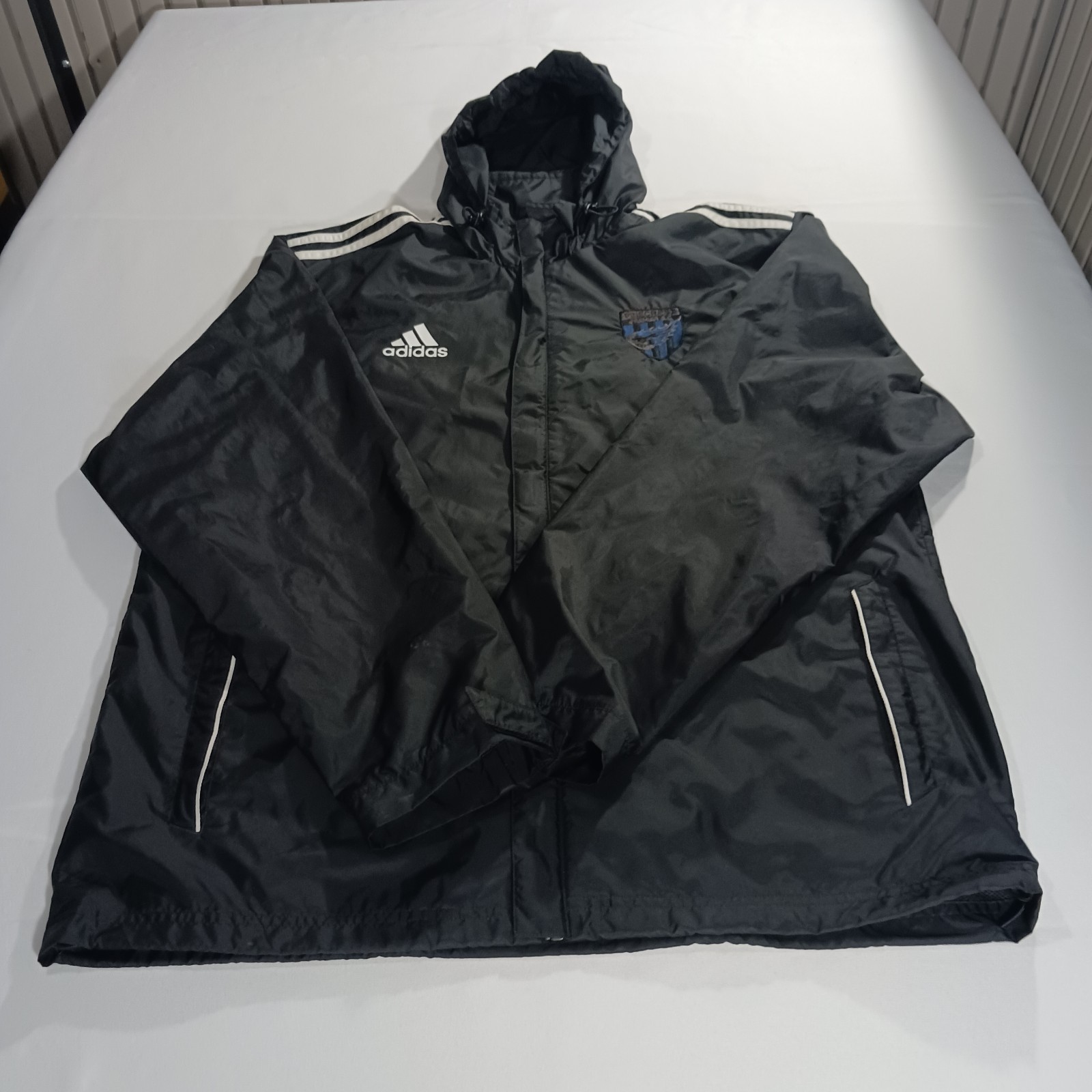 Adidas Pinecrest Premier SC Men\'s Black Full Zip Hoodie Rain Jacket Size Large