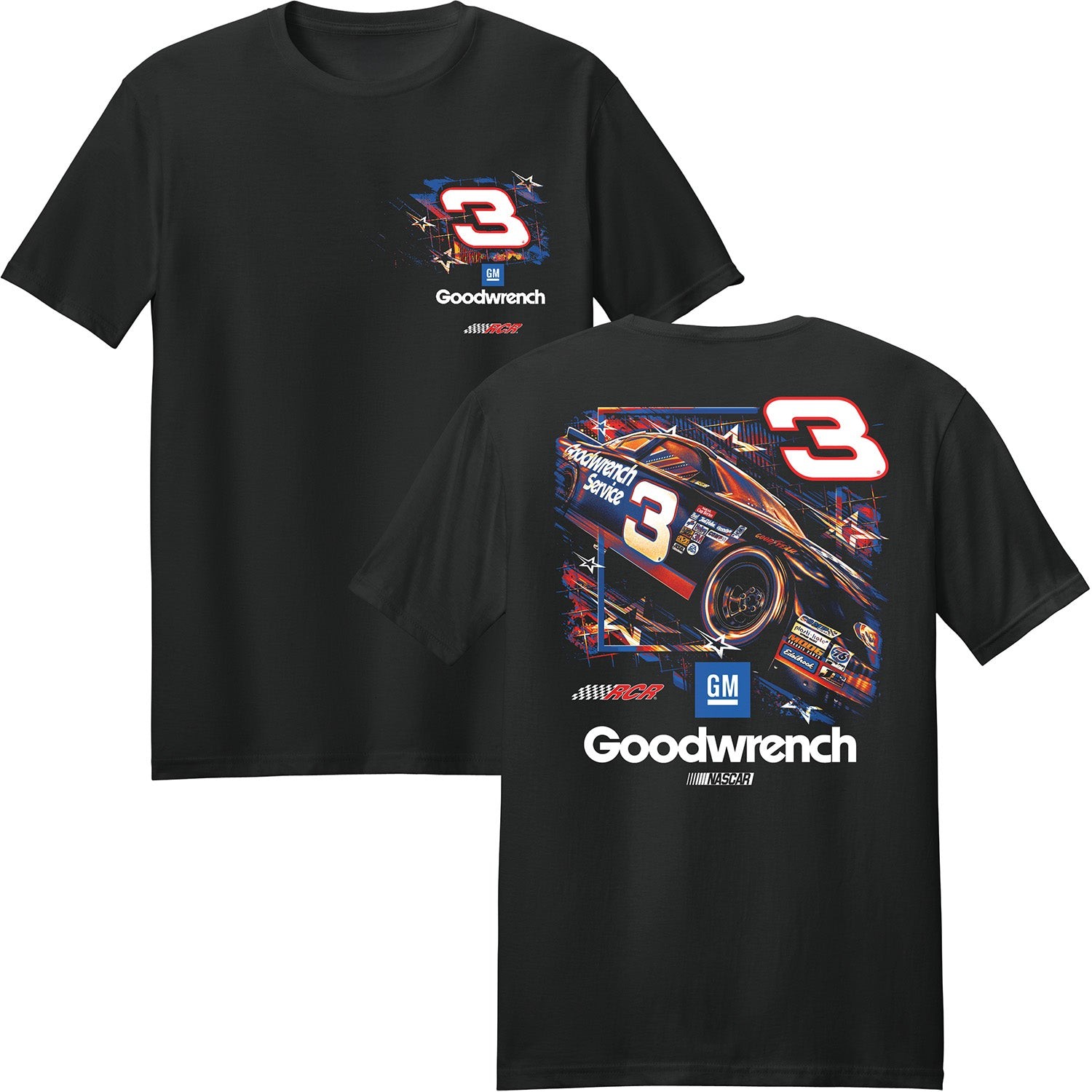 Dale Earnhardt 2026 GM Goodwrench #3 Stars & Stripes Classic Ink T-Shirt Black