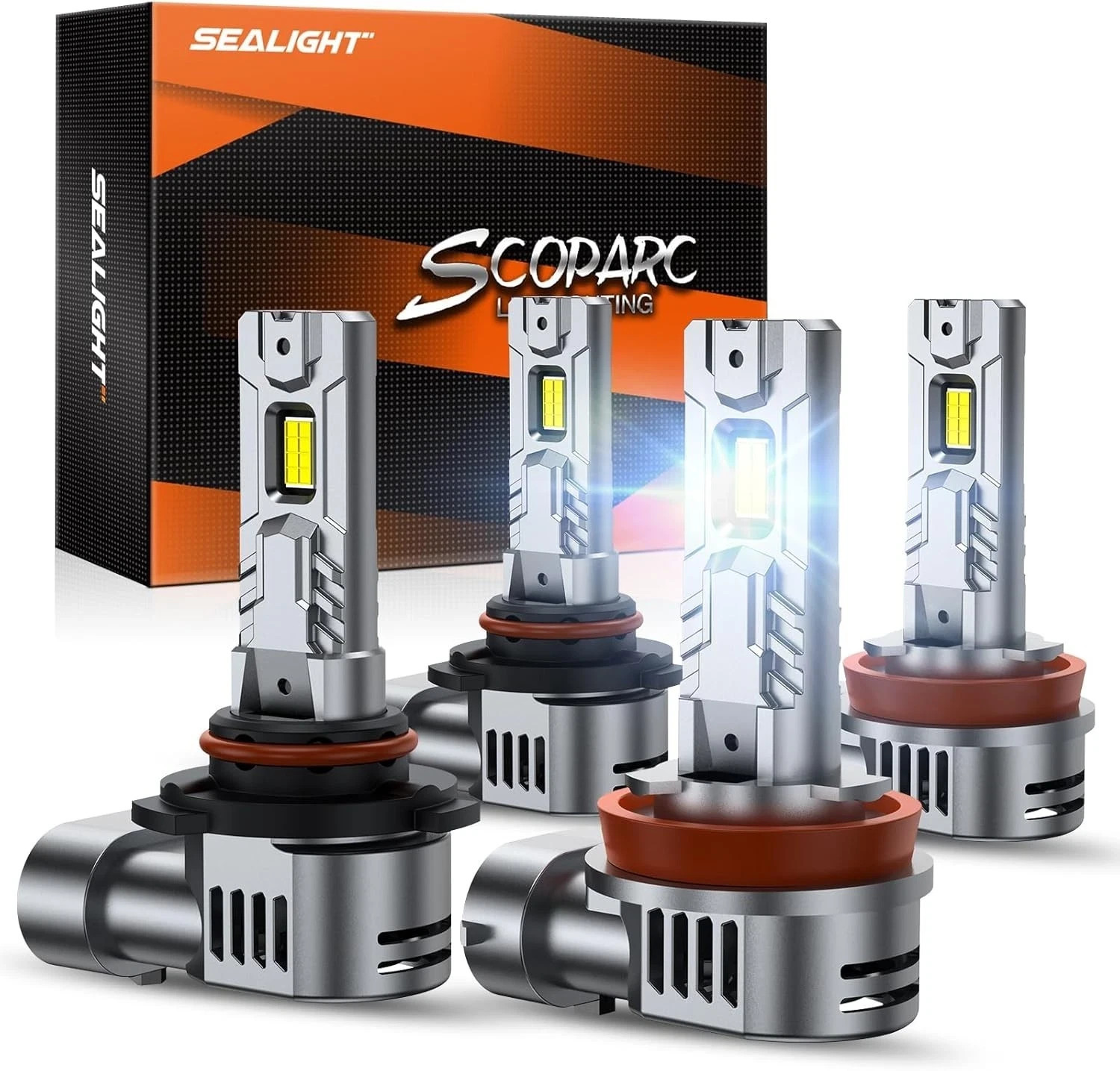 SEALIGHT LED Headlight Combo Kit 9005+H11 High Low Beam Bulbs Bright White 6500K SEALIGHT LED Headlight Combo Kit 9005+H11 High Low Beam Bulbs Bright White 6500K