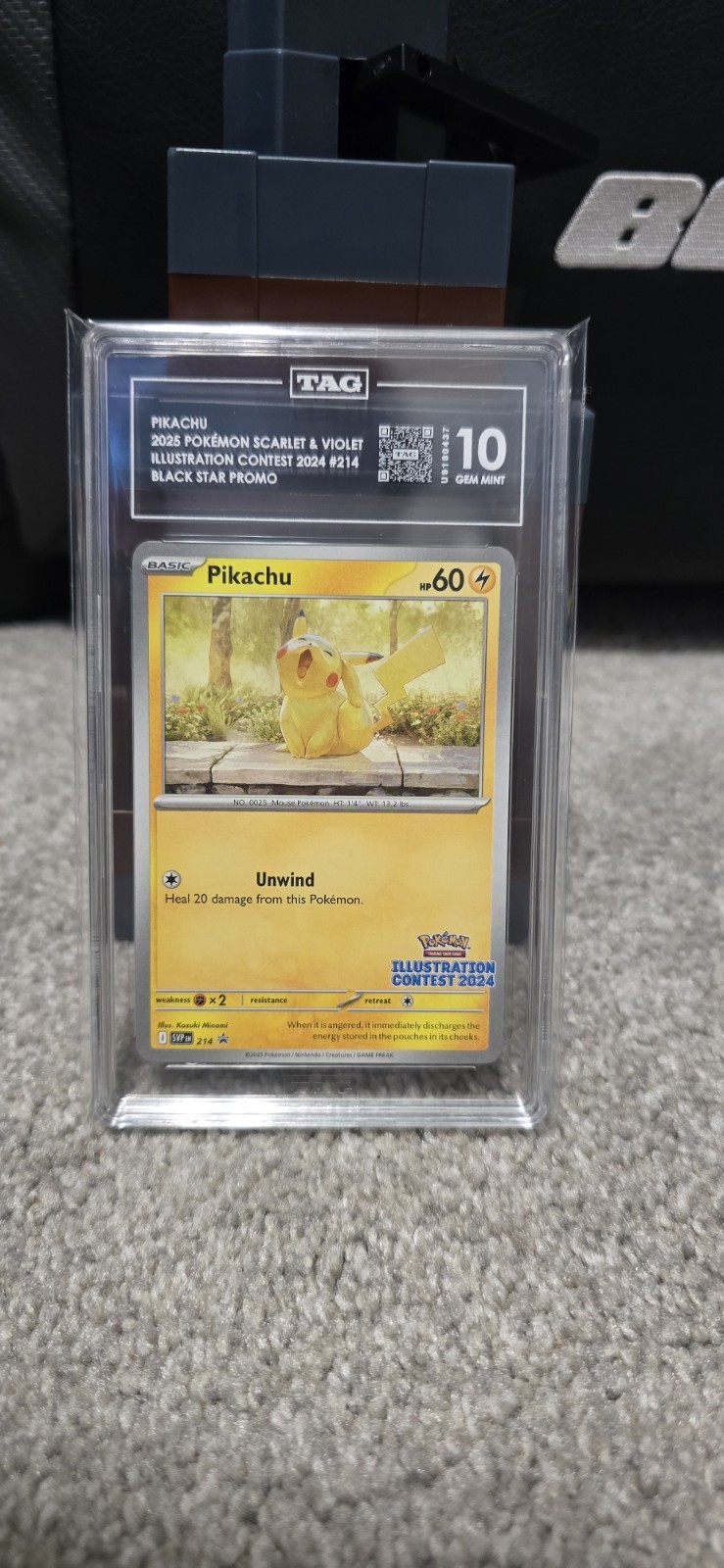 Pokemon 2025 Pikachu 214 Promo Illustration Contest 2024 GEM MINT TAG 10