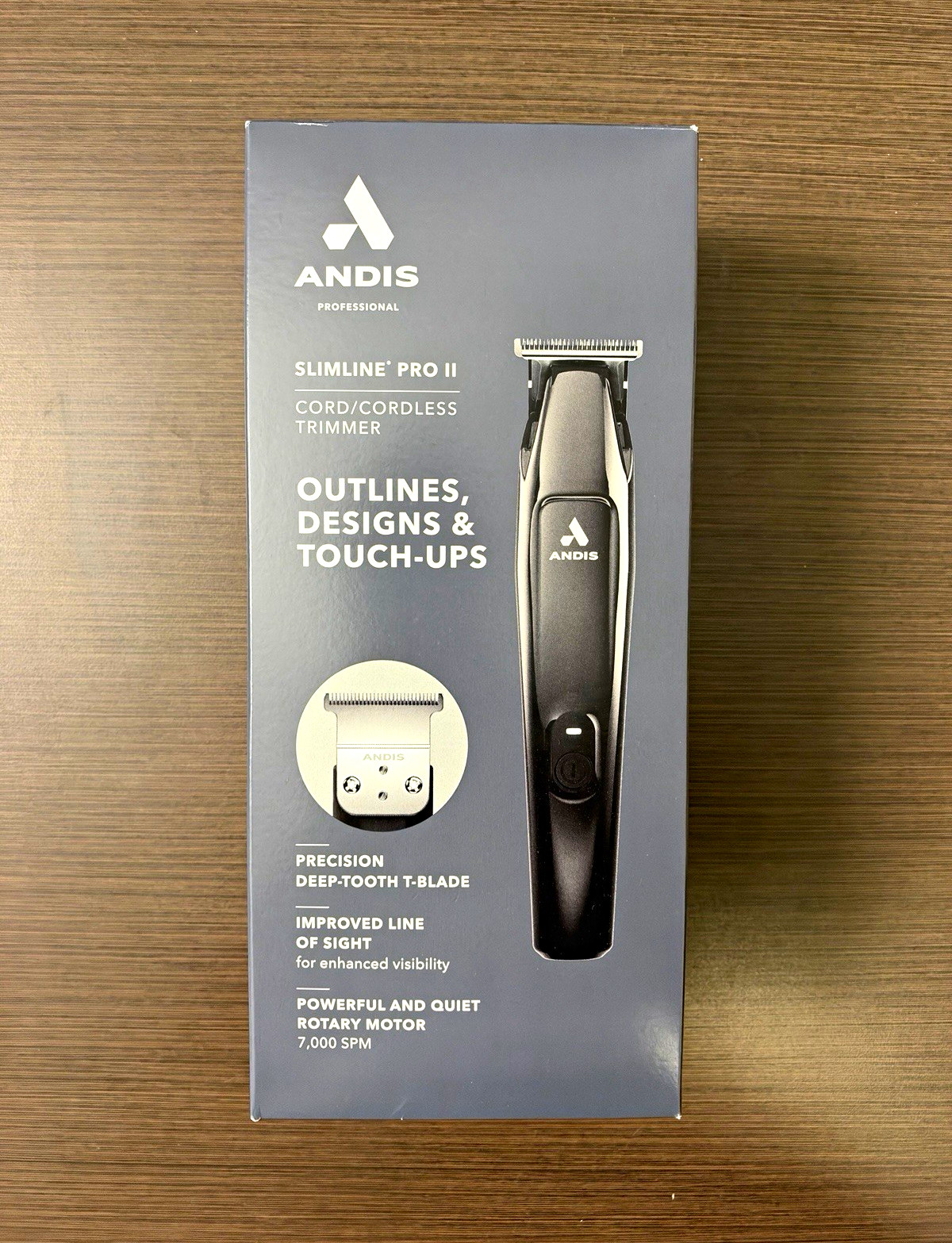 Andis Slimline Pro II Trimmer Cord/Cordless USB-C Rechargeable T-Blade Black