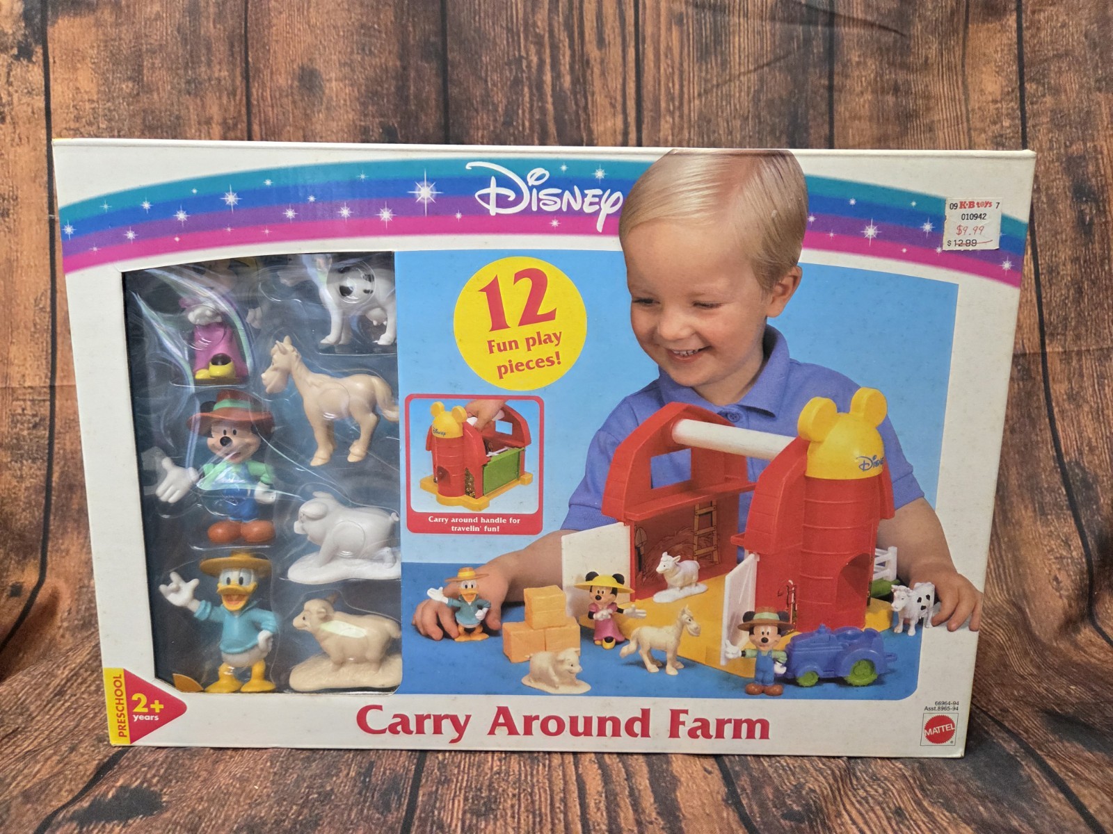 New Vintage Disney Mickey & Friends Mattel 8965-94 Carry Around School Play Set