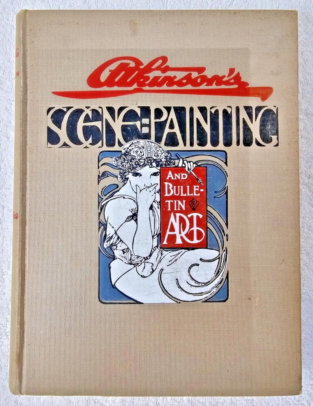 Antique 1927 Atkinsons Scene Painting Bulletin Art Frank Atkinson Sign ART Book