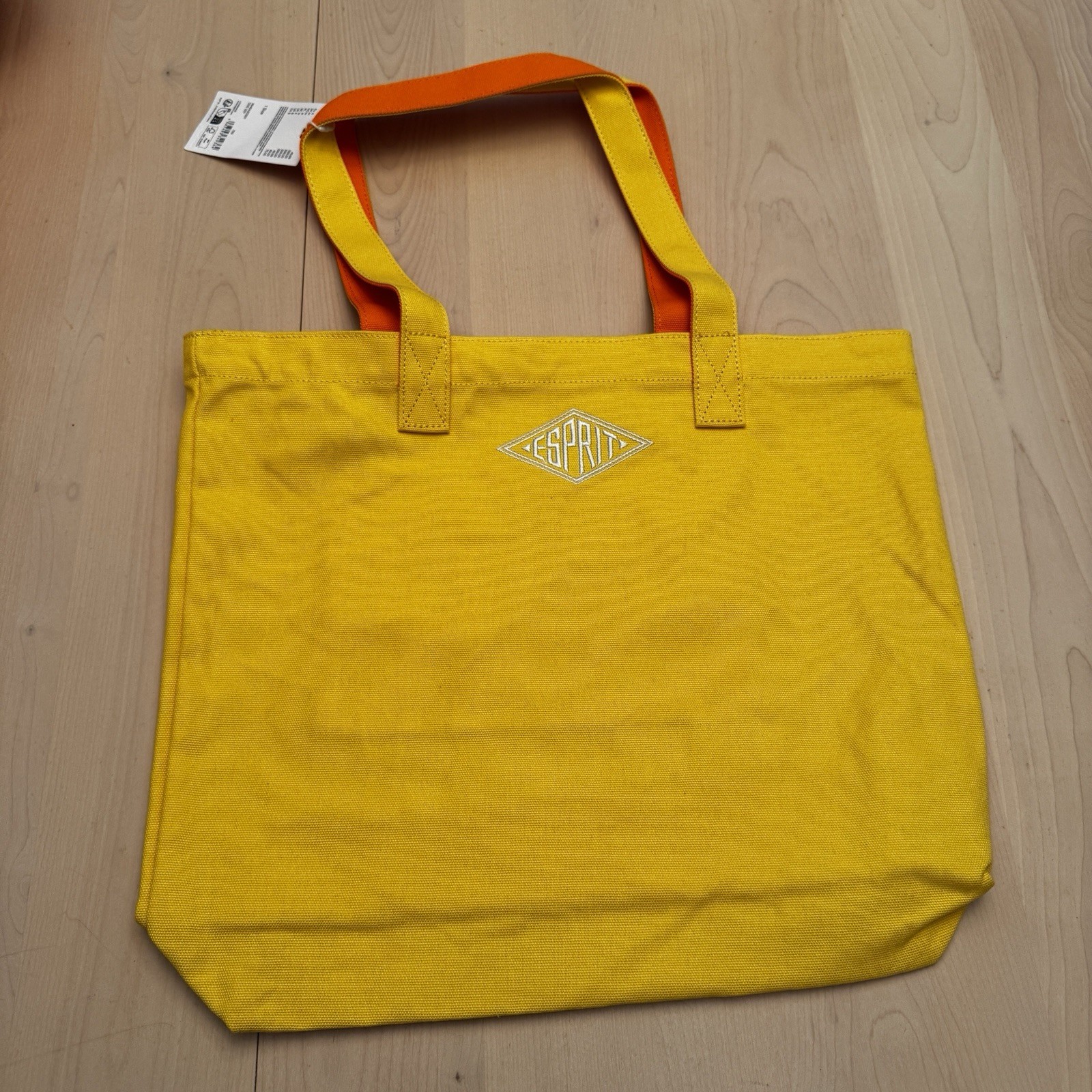 ESPRIT Vintage Throw-back 90\'s Yellow Orange Canvas Tote NWT Authentic