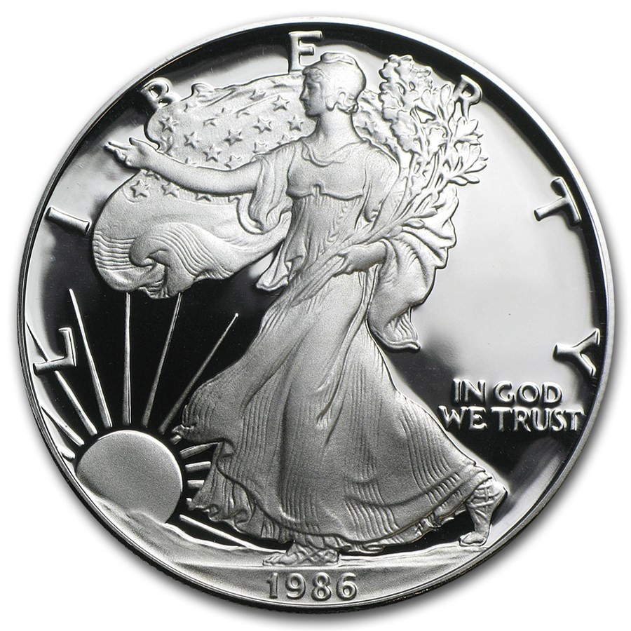 Genuine 1986-S U.S. Silver Proof American Eagle $1 in Original Mint Case w/COA