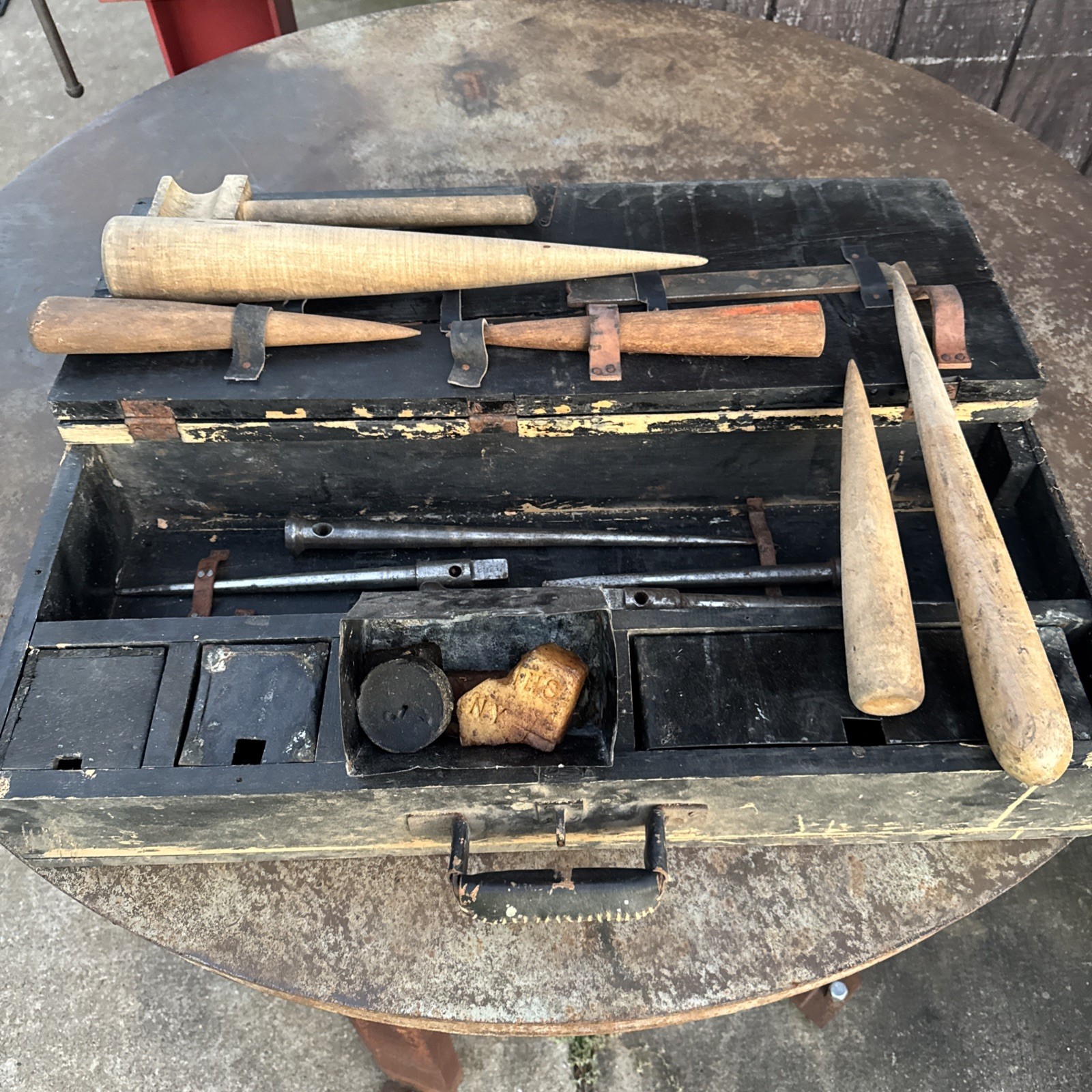Vintage Sailor\'s Wood and Steel Rope  Repair Fid Very Old and Heavy Nautical