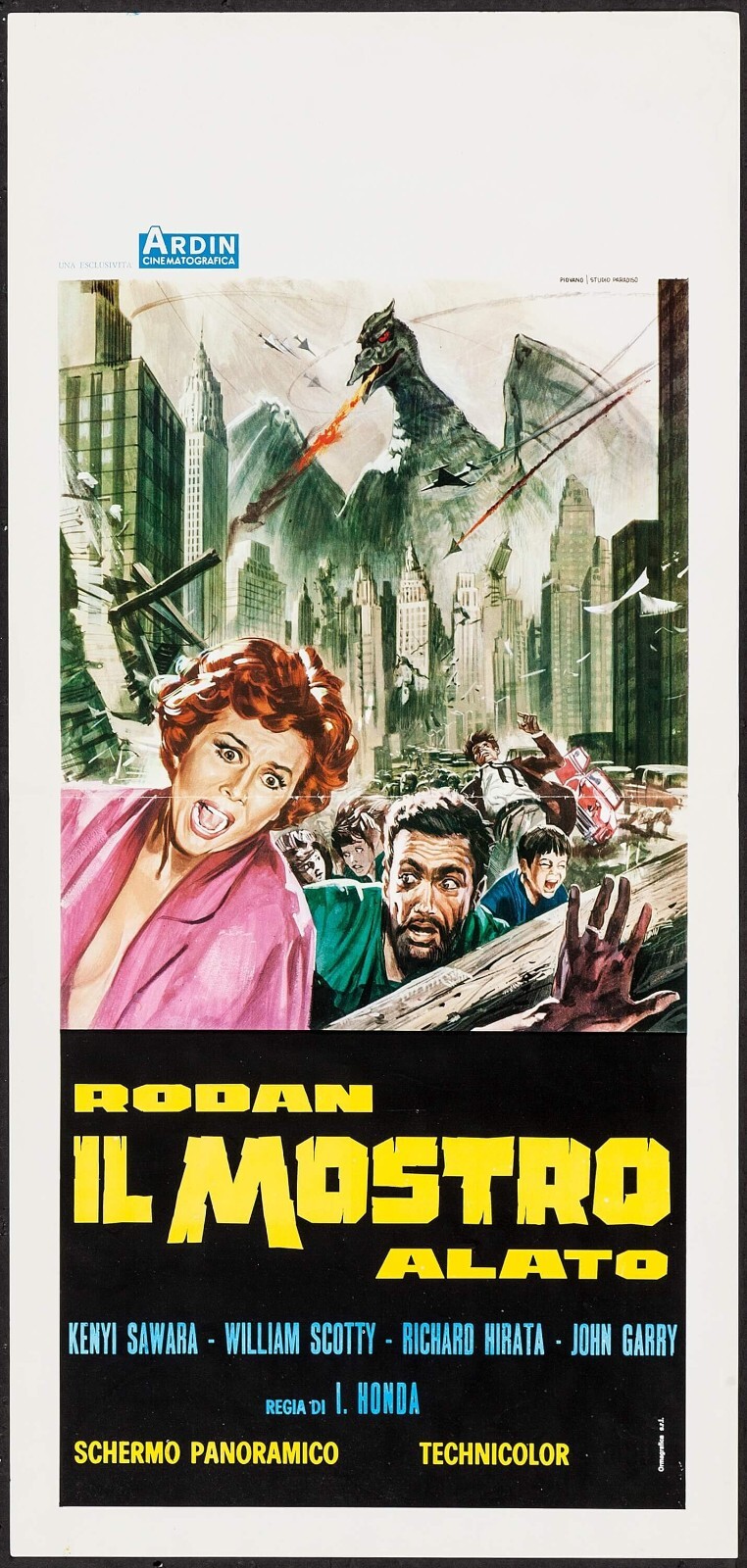 Rodan The Flying Monster (Toho Studios, R-1960s). Italian Locandina 13 x 27.5.