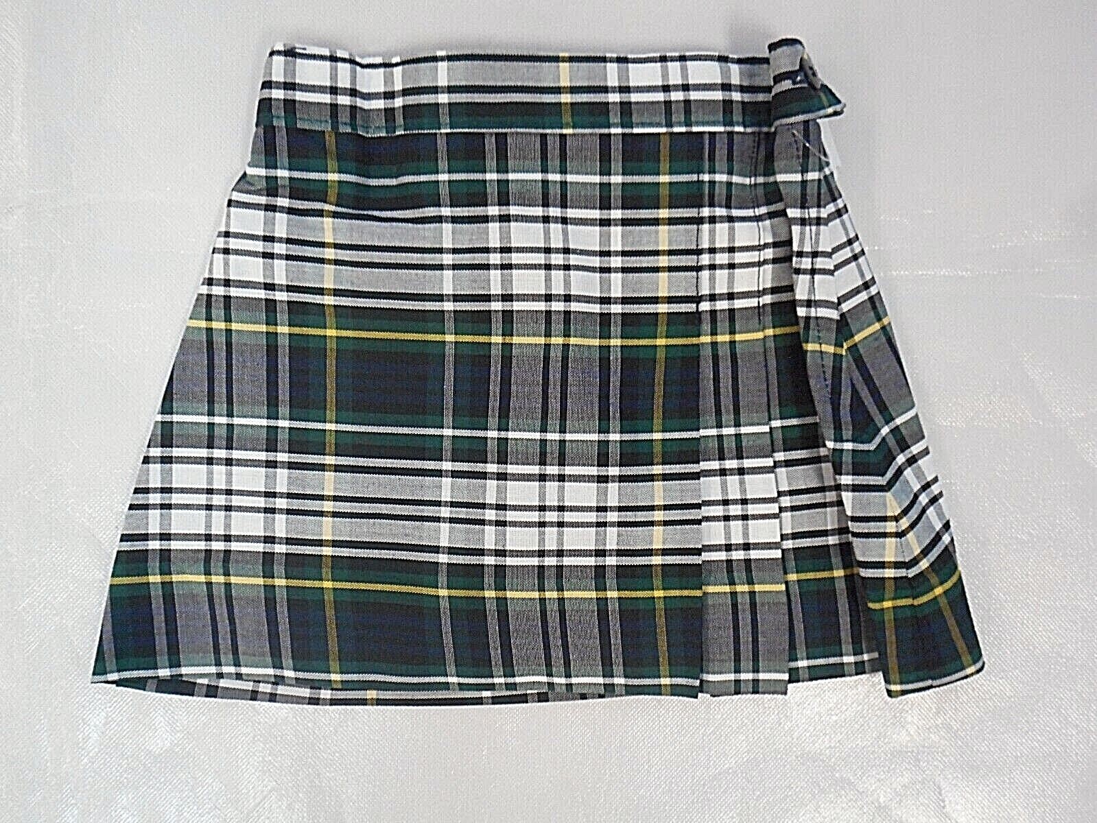 Girls A+ Multi-Color Plaid 2-Pleat Uniform Skort Sizes 4 - 10