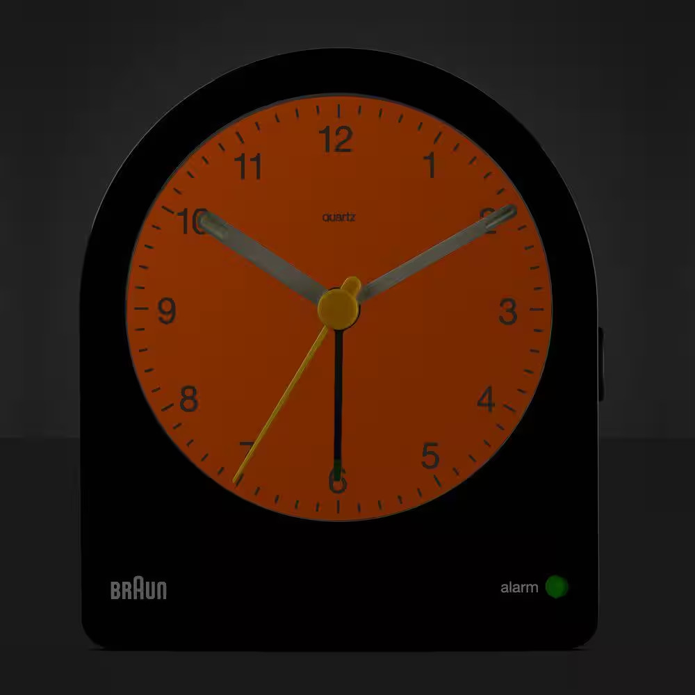 BC22B: Black Analogue Alarm Clock with Snooze, Continuous Backlight and Quiet Qu