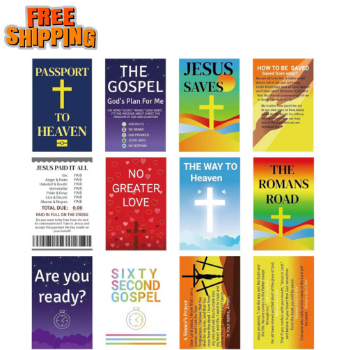 220pcs Gospel Tracts Religious Christian Valentine Cards Roman Road Salvation