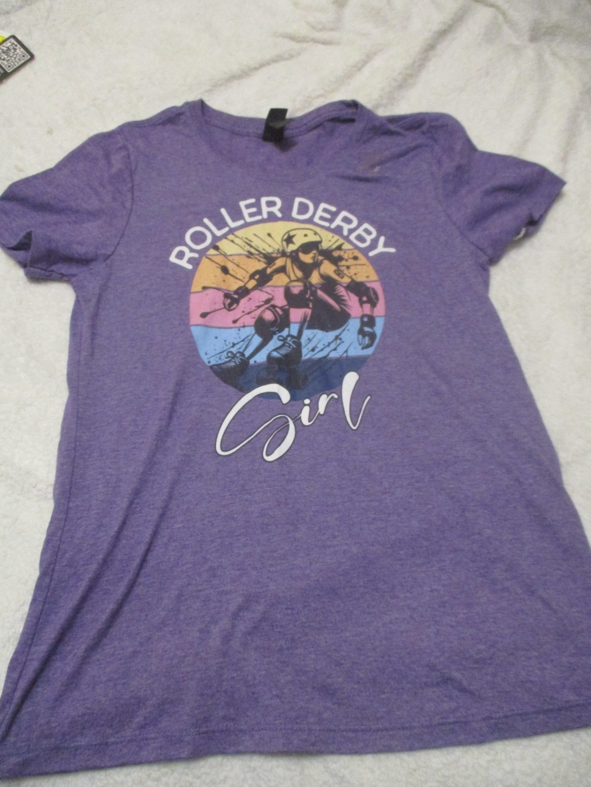 Gildan Roller Derby Girl T Shirt Size XS Purple     