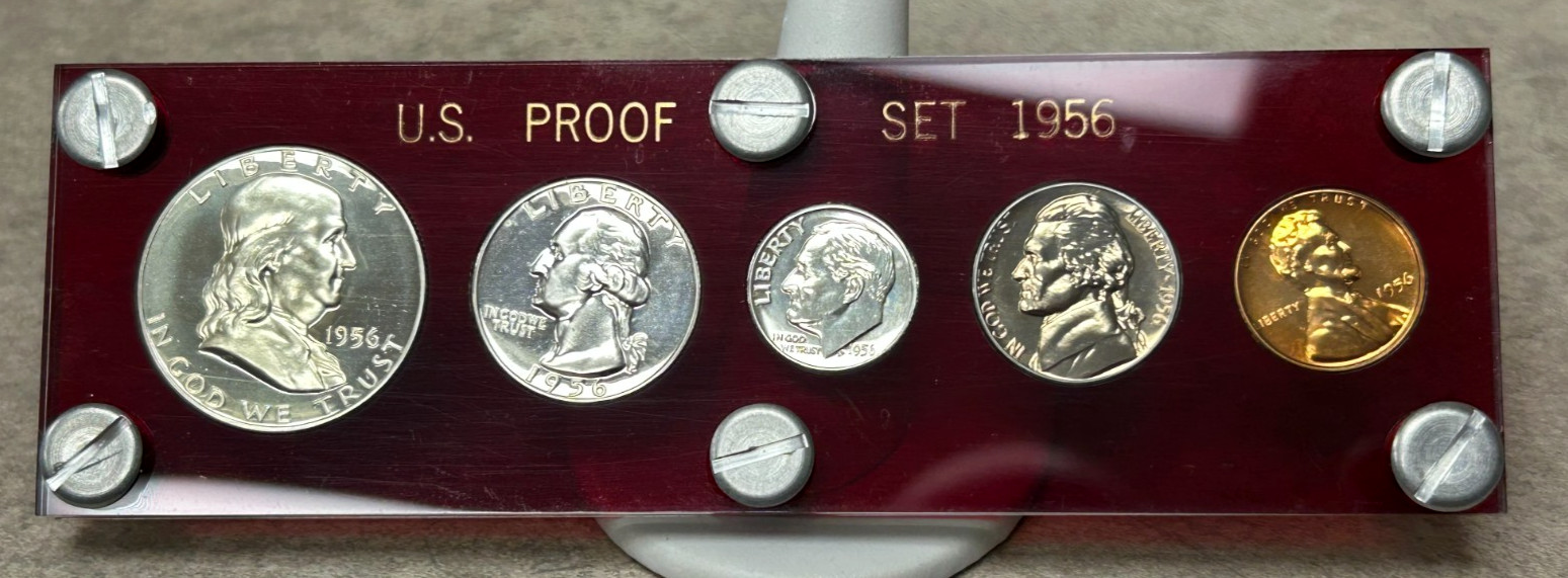1956 US Mint Proof Set - BU - Red Acrylic Case - Quality Set