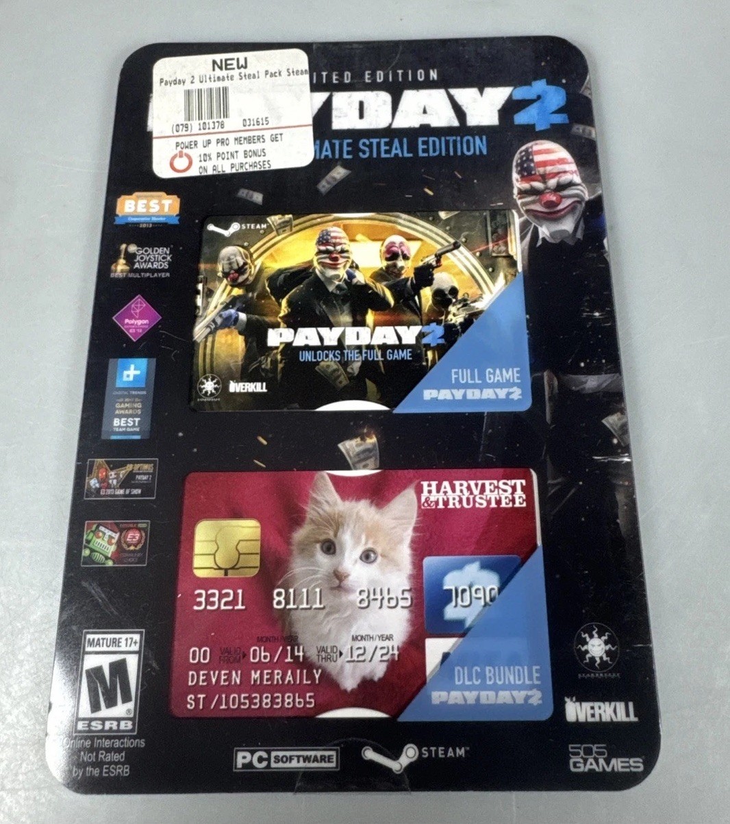 Limited Edition Payday 2 The Ultimate Steal Edition (PC) Factory Sealed