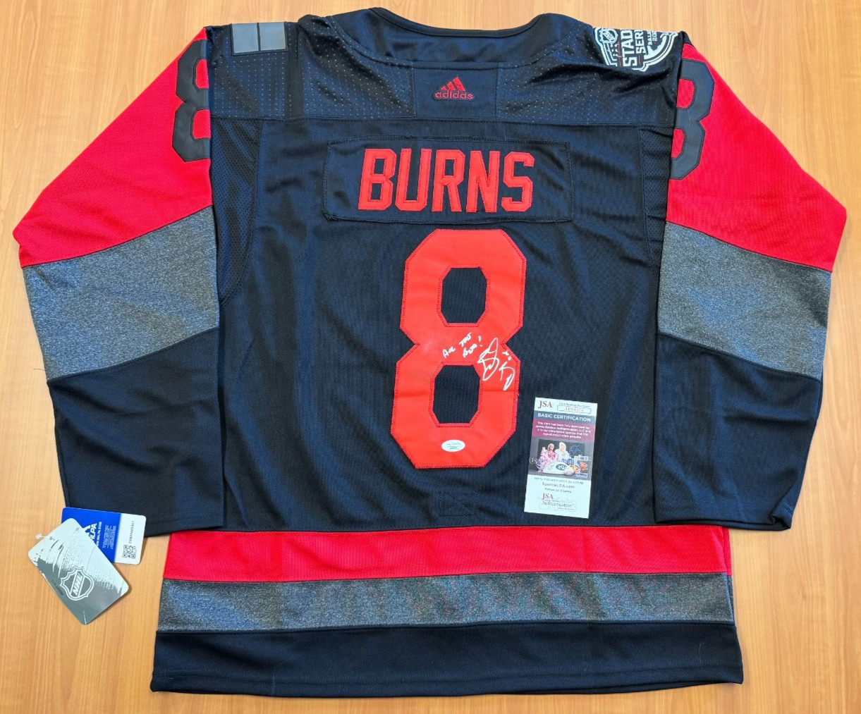 Brent Burns Signed Autographed '23 Stadium Series Jersey Size L 52 JSA COA Brent Burns Signed Autographed '23 Stadium Series Jersey Size L 52 JSA COA