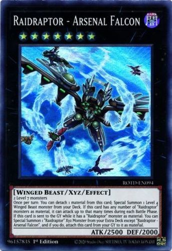 Raidraptor - Arsenal Falcon - ROTD-EN094 - Super Rare - 1st Edition Lightly Play